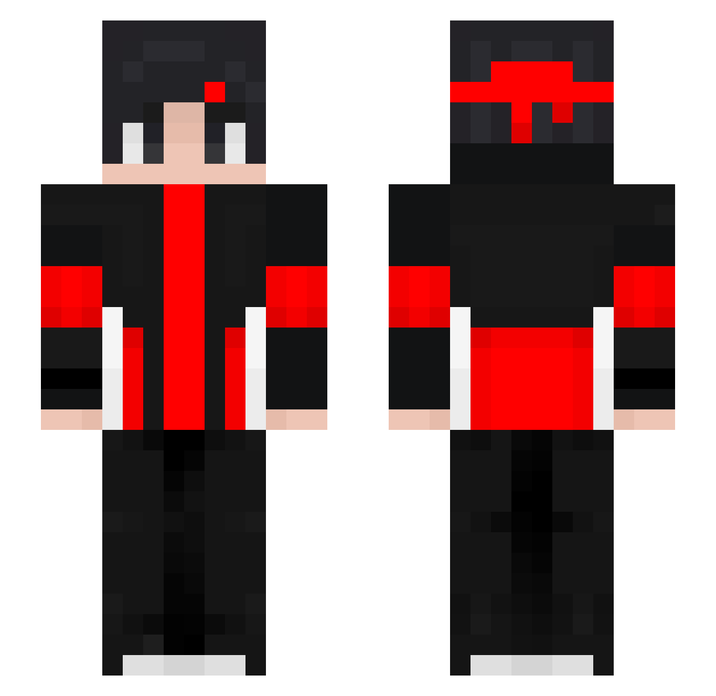 Zaekiy Minecraft skin, front and back view