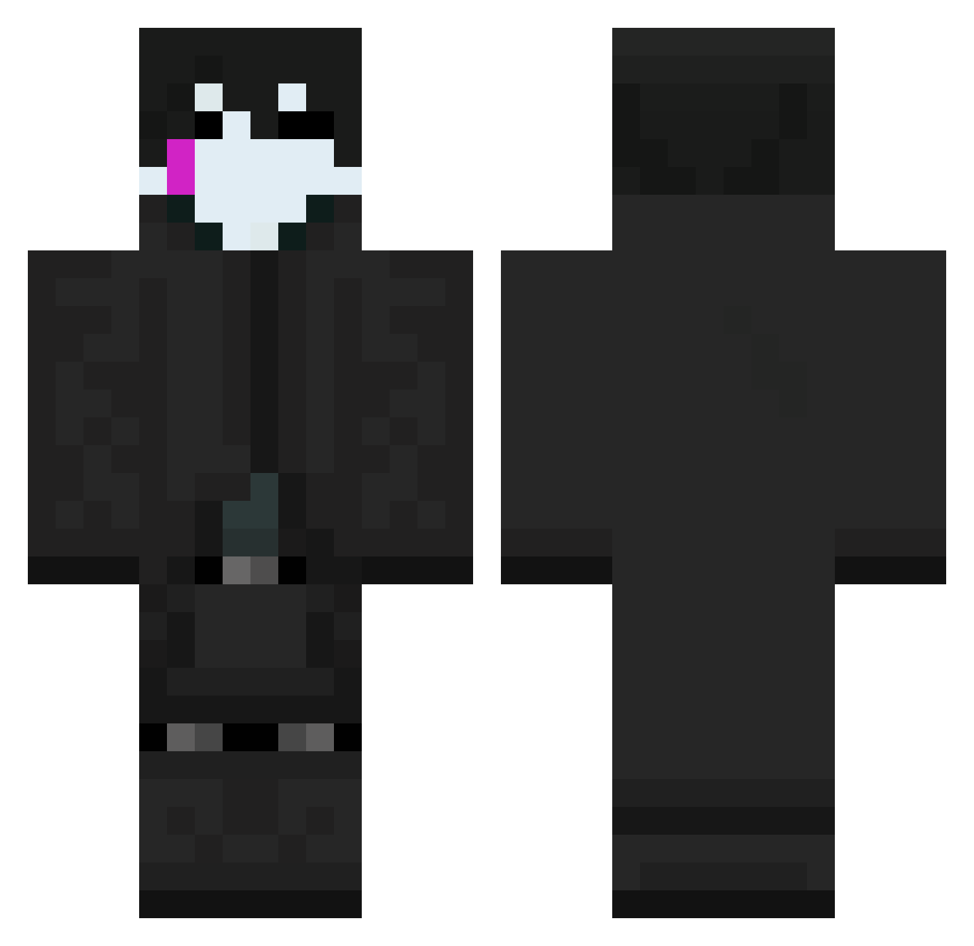 Alazor Minecraft skin, front and back view