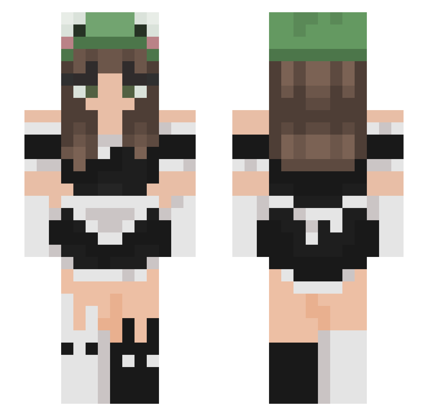 WanxisCute Minecraft skin, front and back view