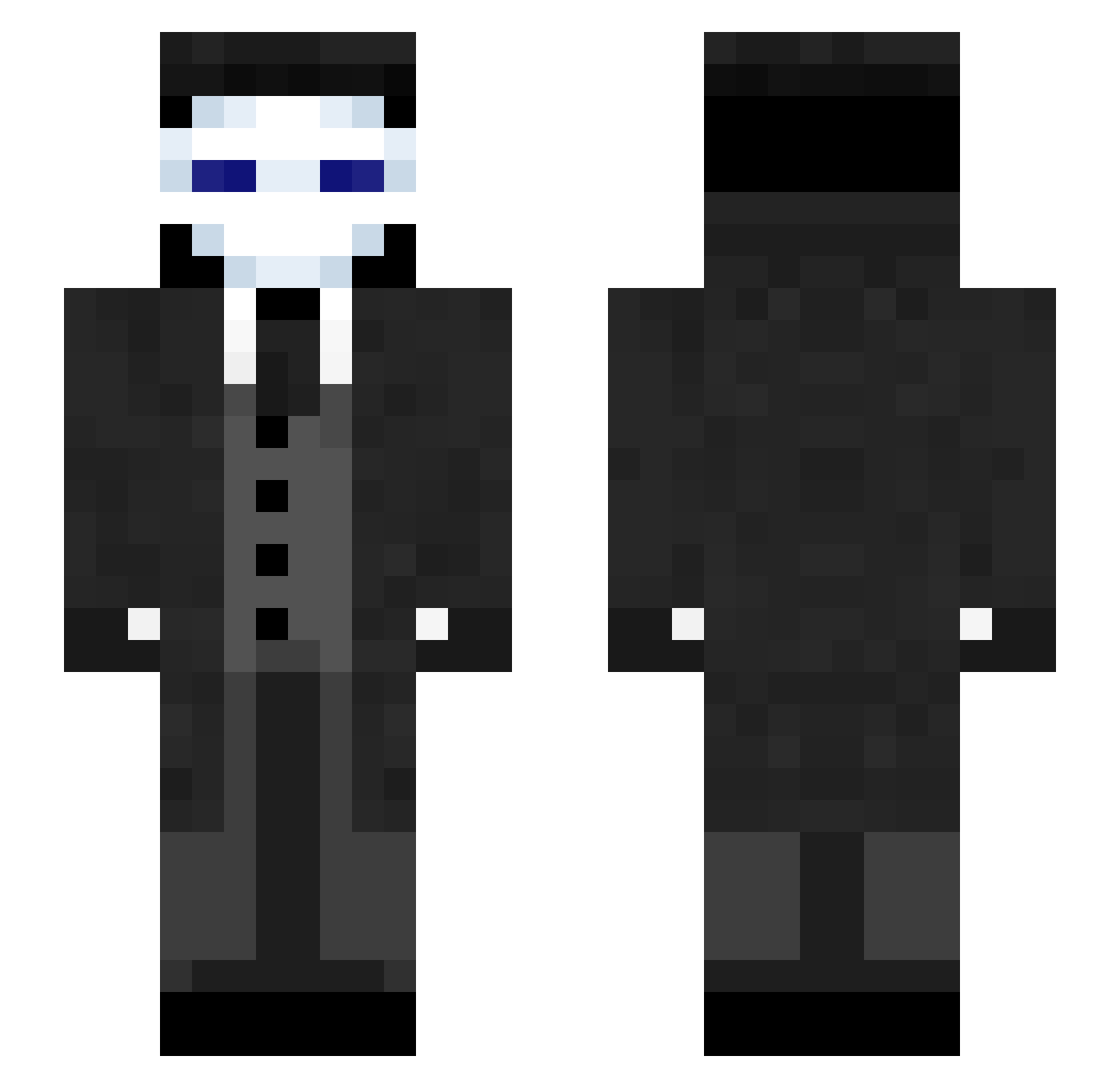 Vister998 Minecraft skin, front and back view