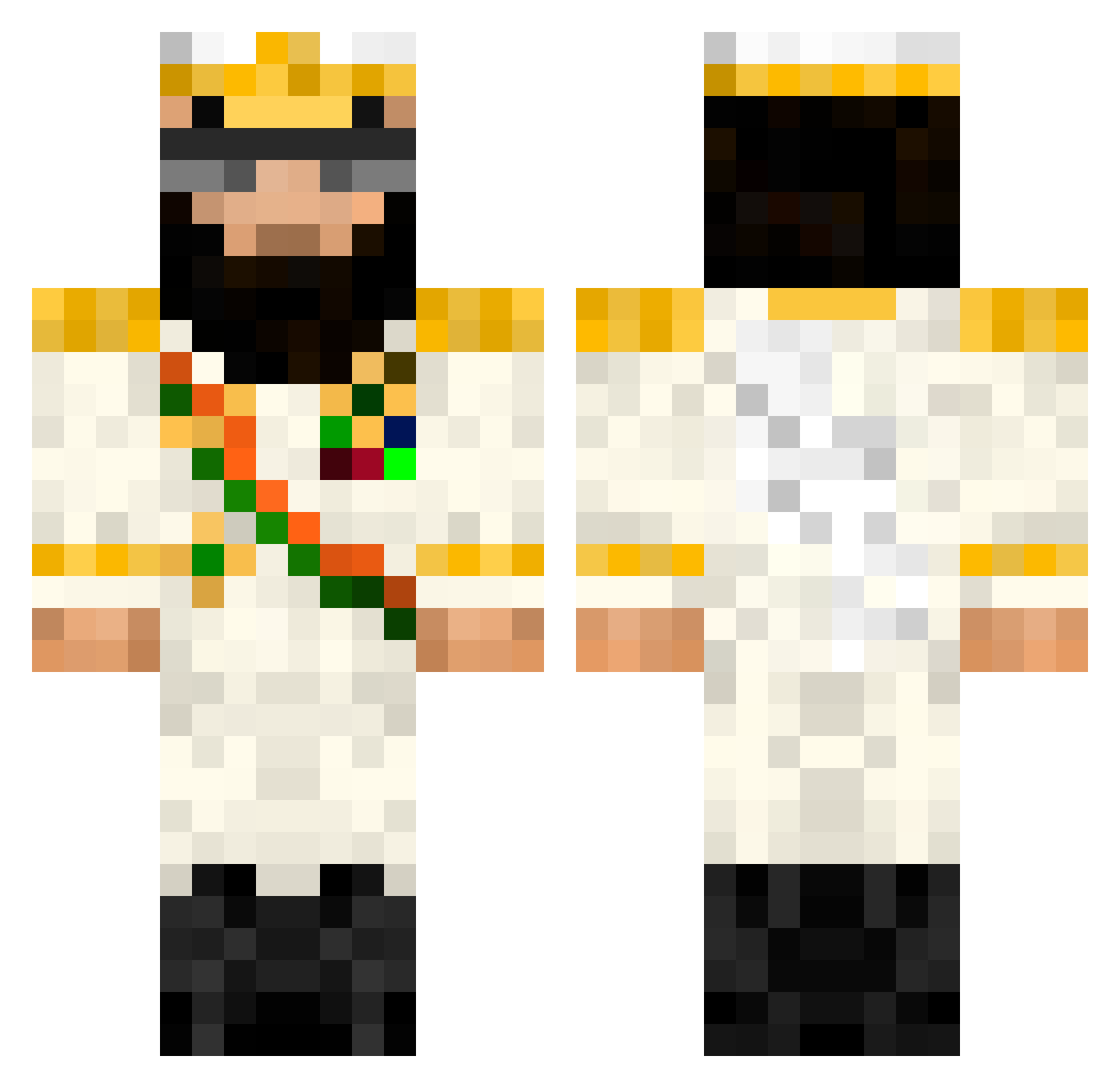 Zainh1300 Minecraft skin, front and back view