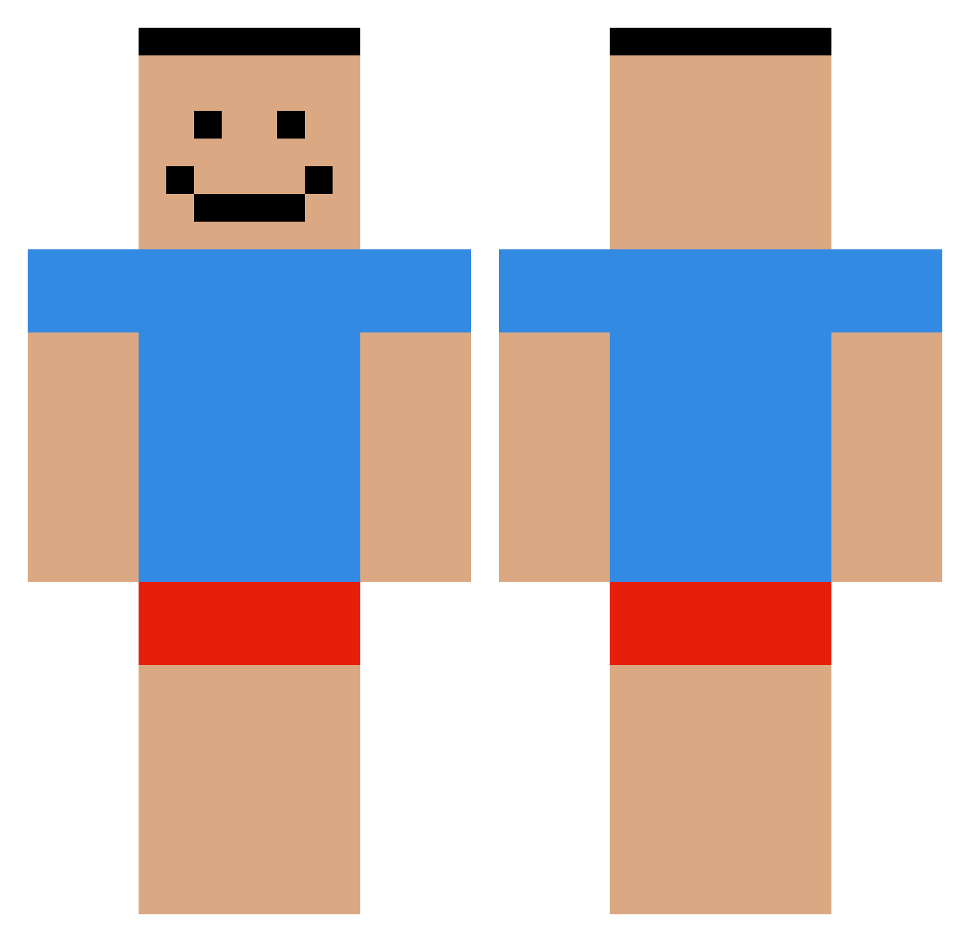 sofcacahuete Minecraft skin, front and back view