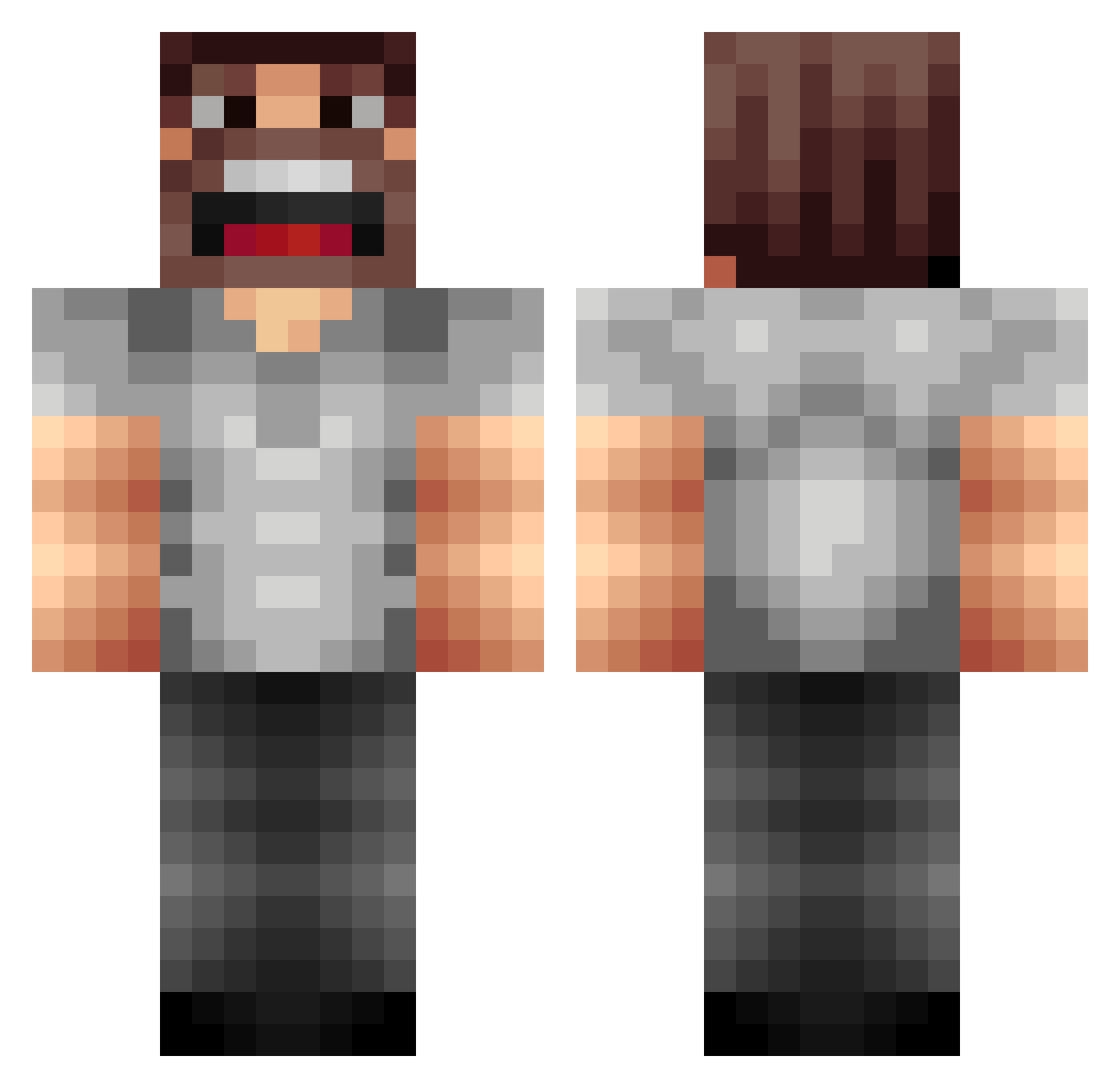 3SoLo Minecraft skin, front and back view