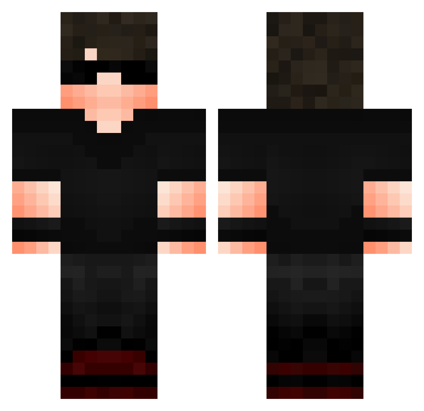 Letsgo5 Minecraft skin, front and back view