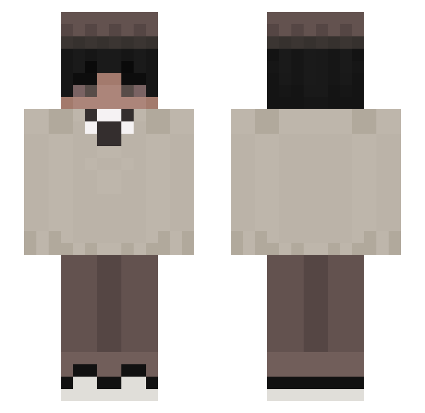 shotBAN Minecraft skin, front and back view