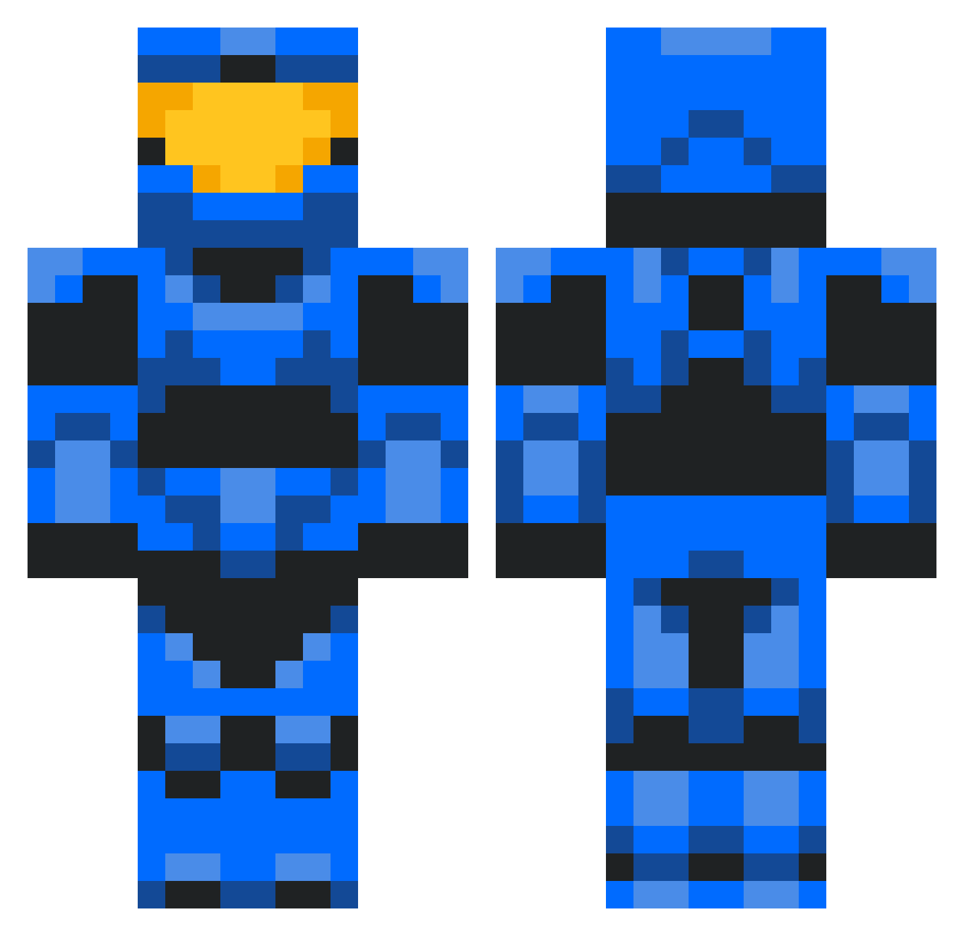 Megaman170 Minecraft skin, front and back view