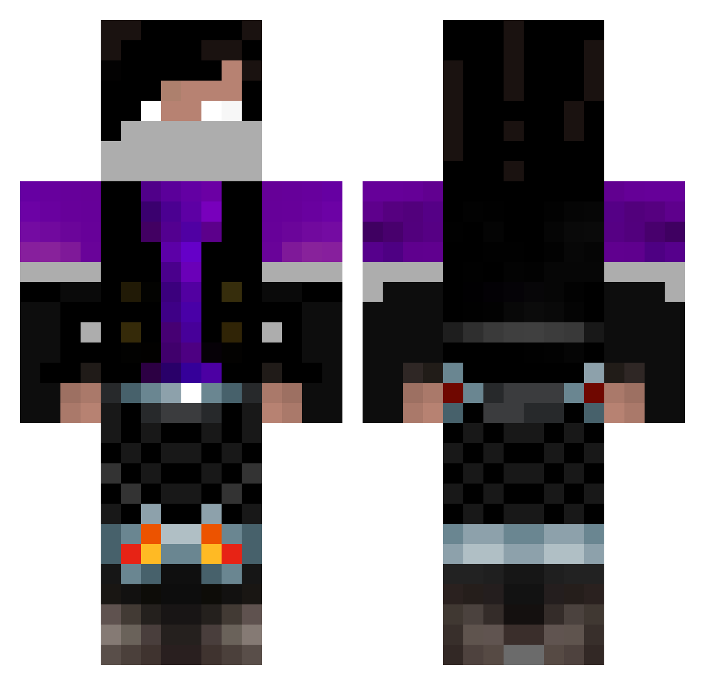 Yogin Minecraft skin, front and back view