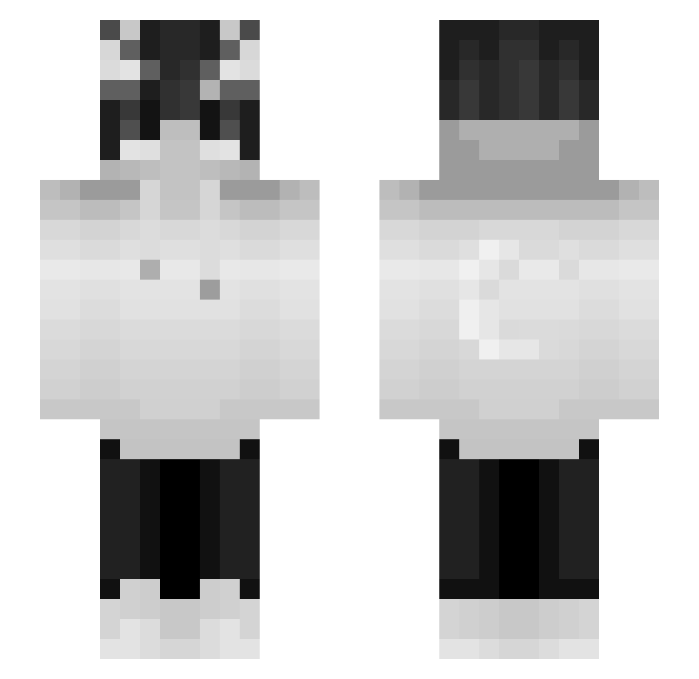 AlexQD Minecraft skin, front and back view