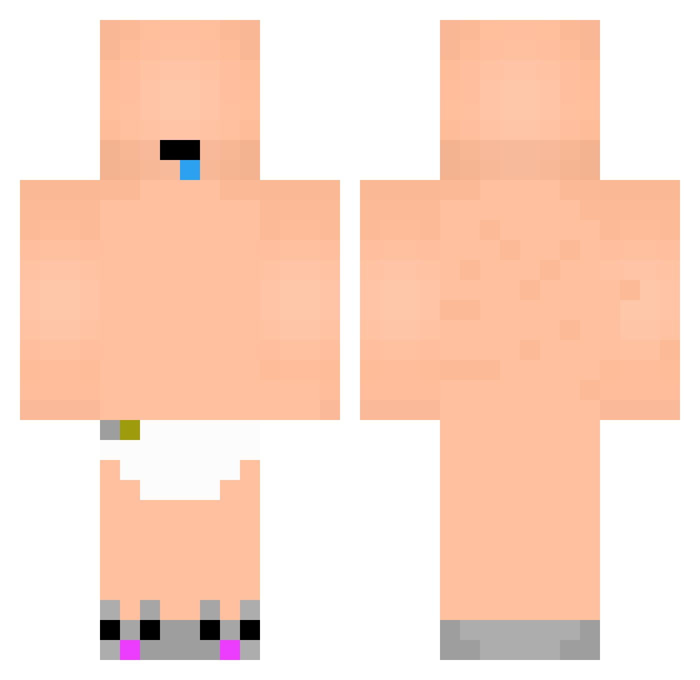 GUI Minecraft skin, front and back view