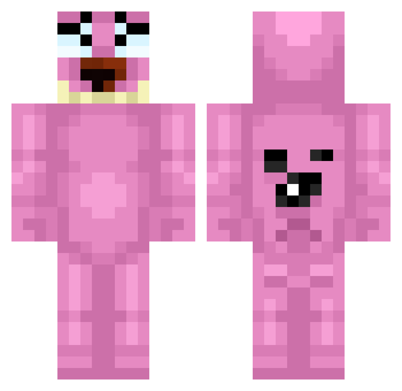 sovaduke Minecraft skin, front and back view