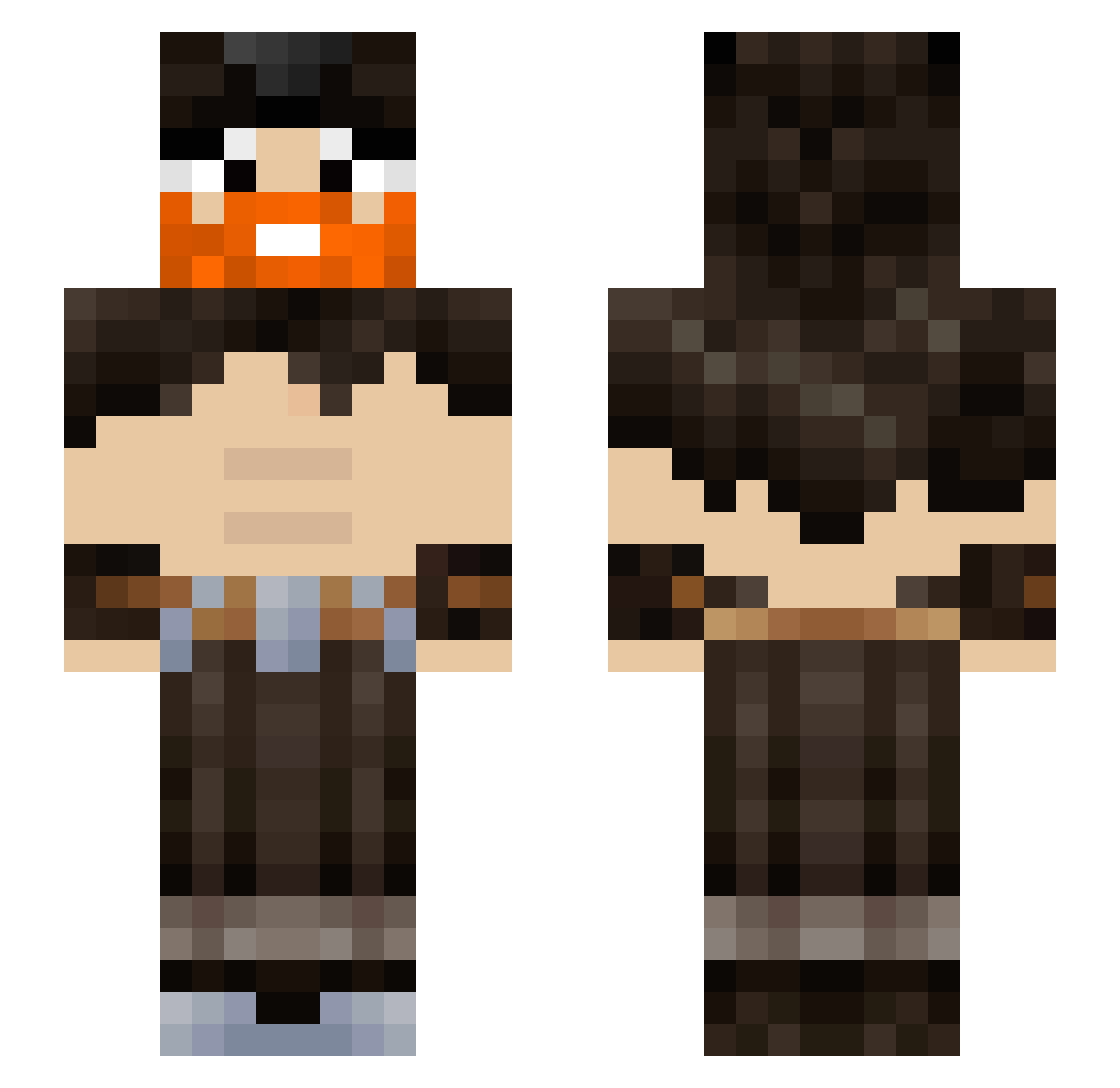 V4njsk1 Minecraft skin, front and back view