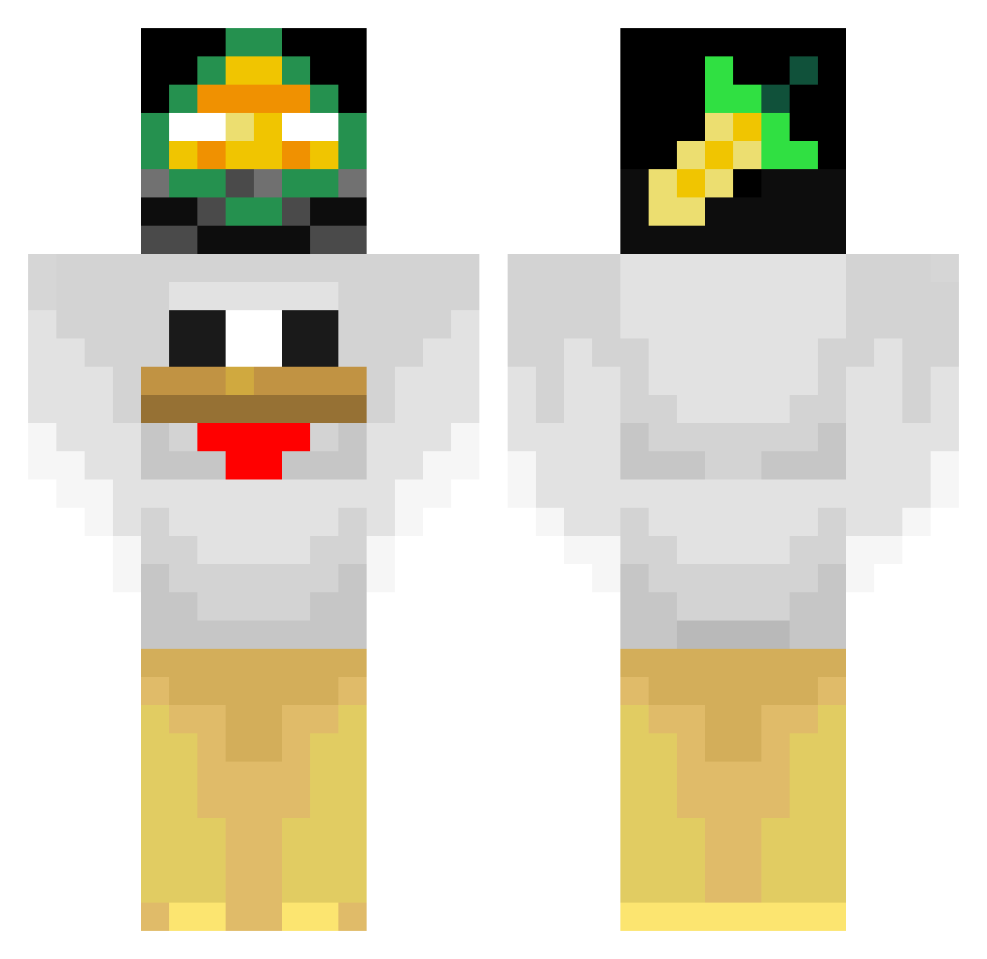 Cornboyhalo Minecraft skin, front and back view