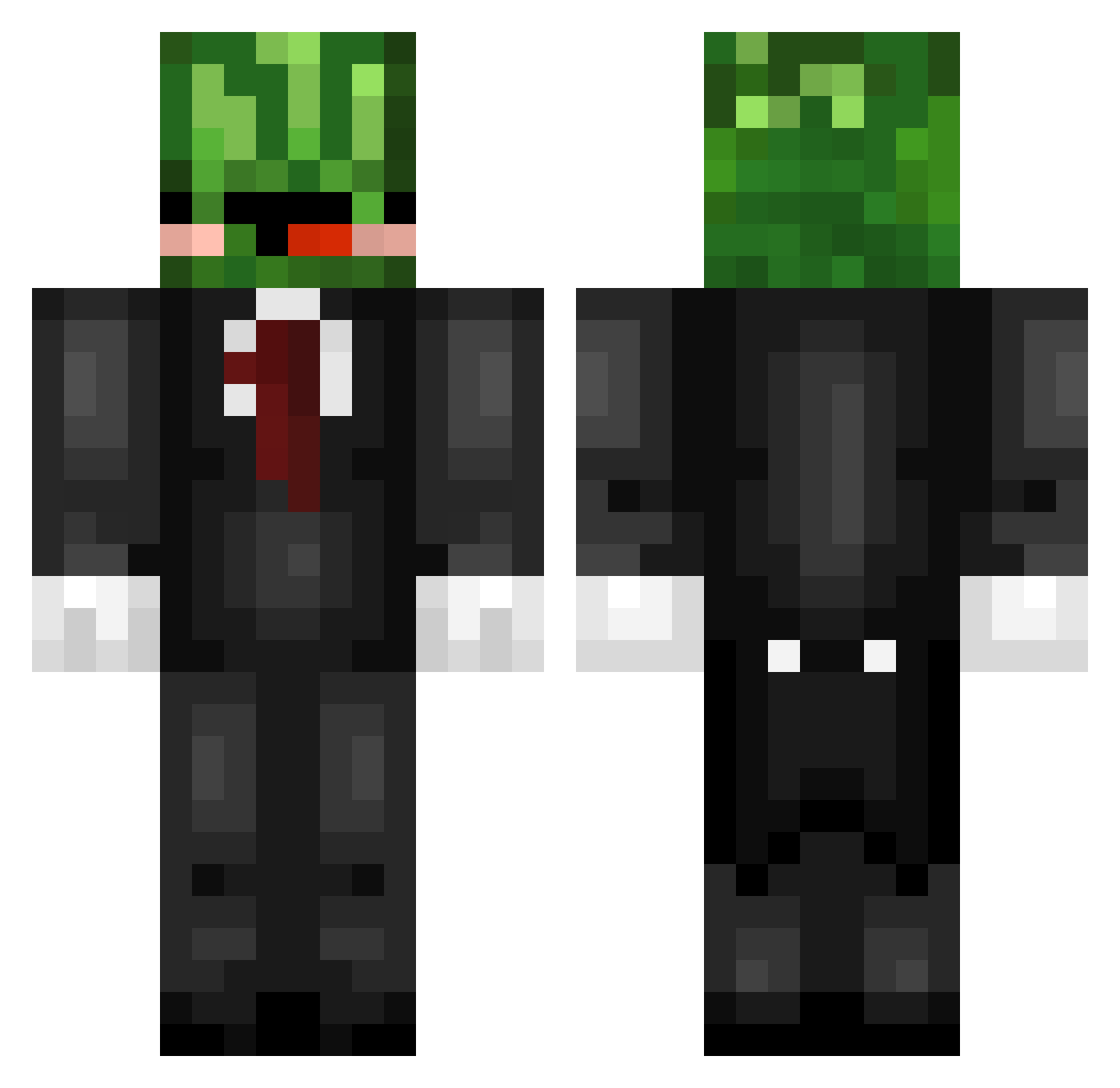 alfacir Minecraft skin, front and back view