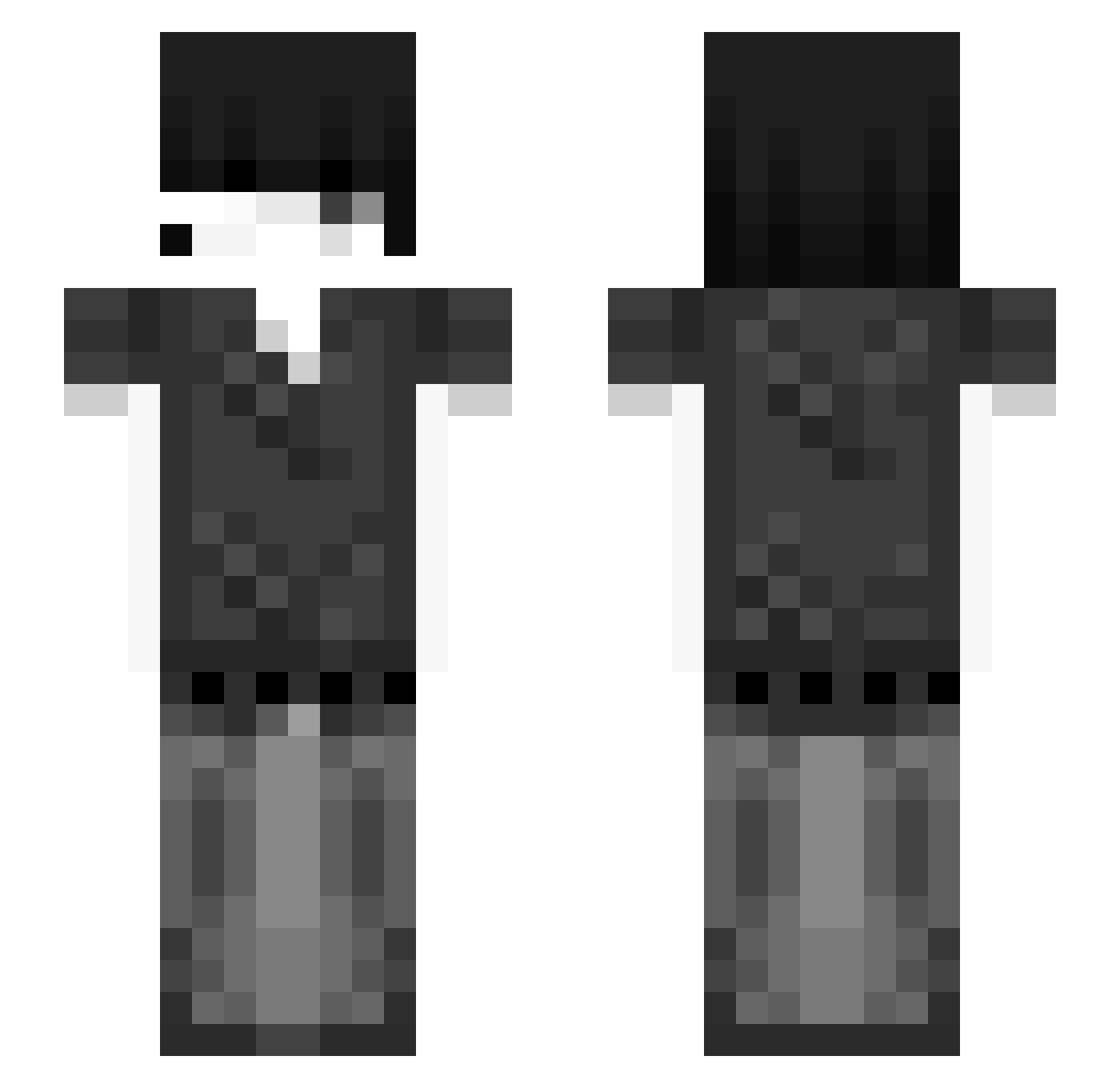 Sixuvia Minecraft skin, front and back view