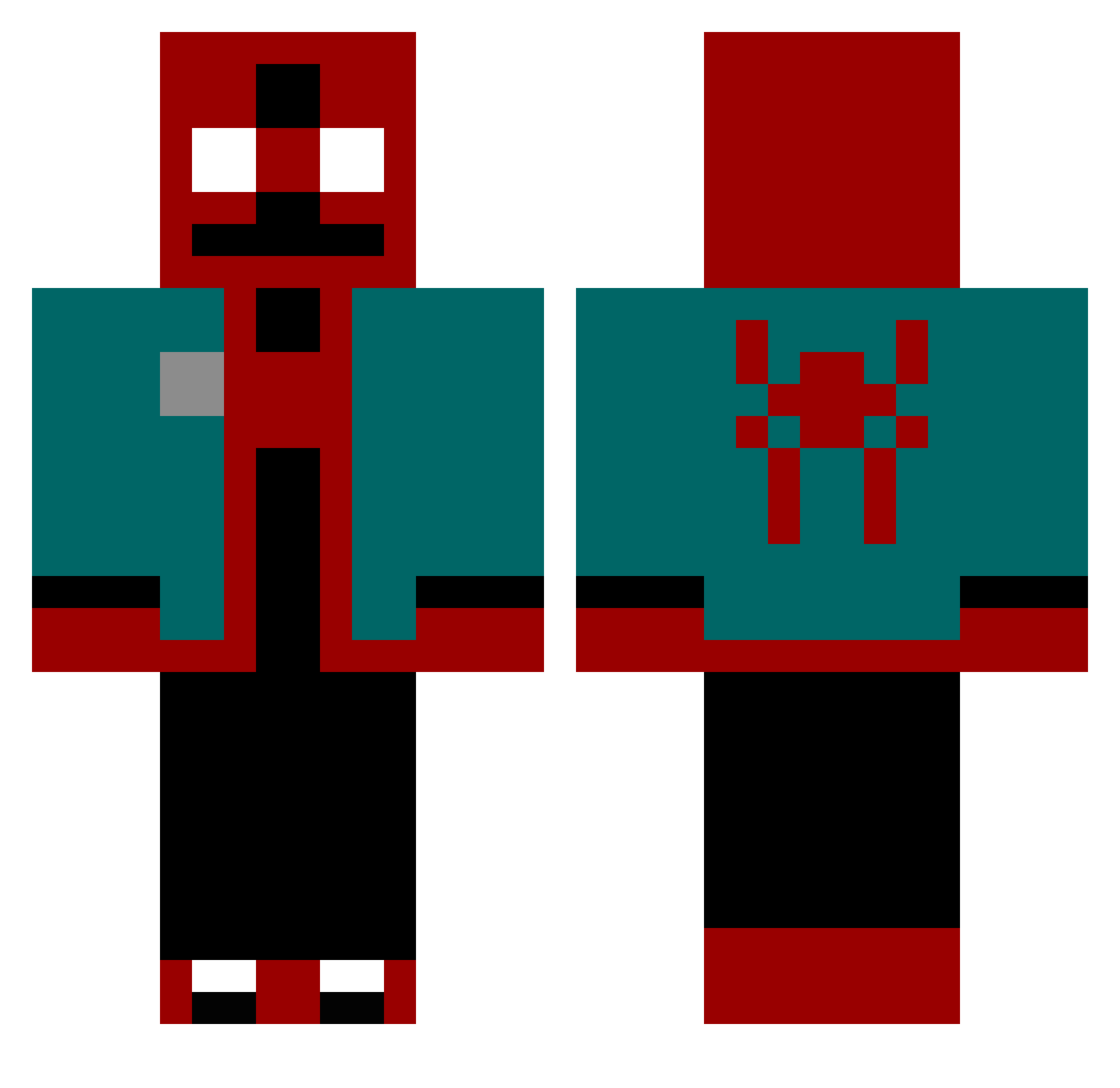 Sinnoh12 Minecraft skin, front and back view