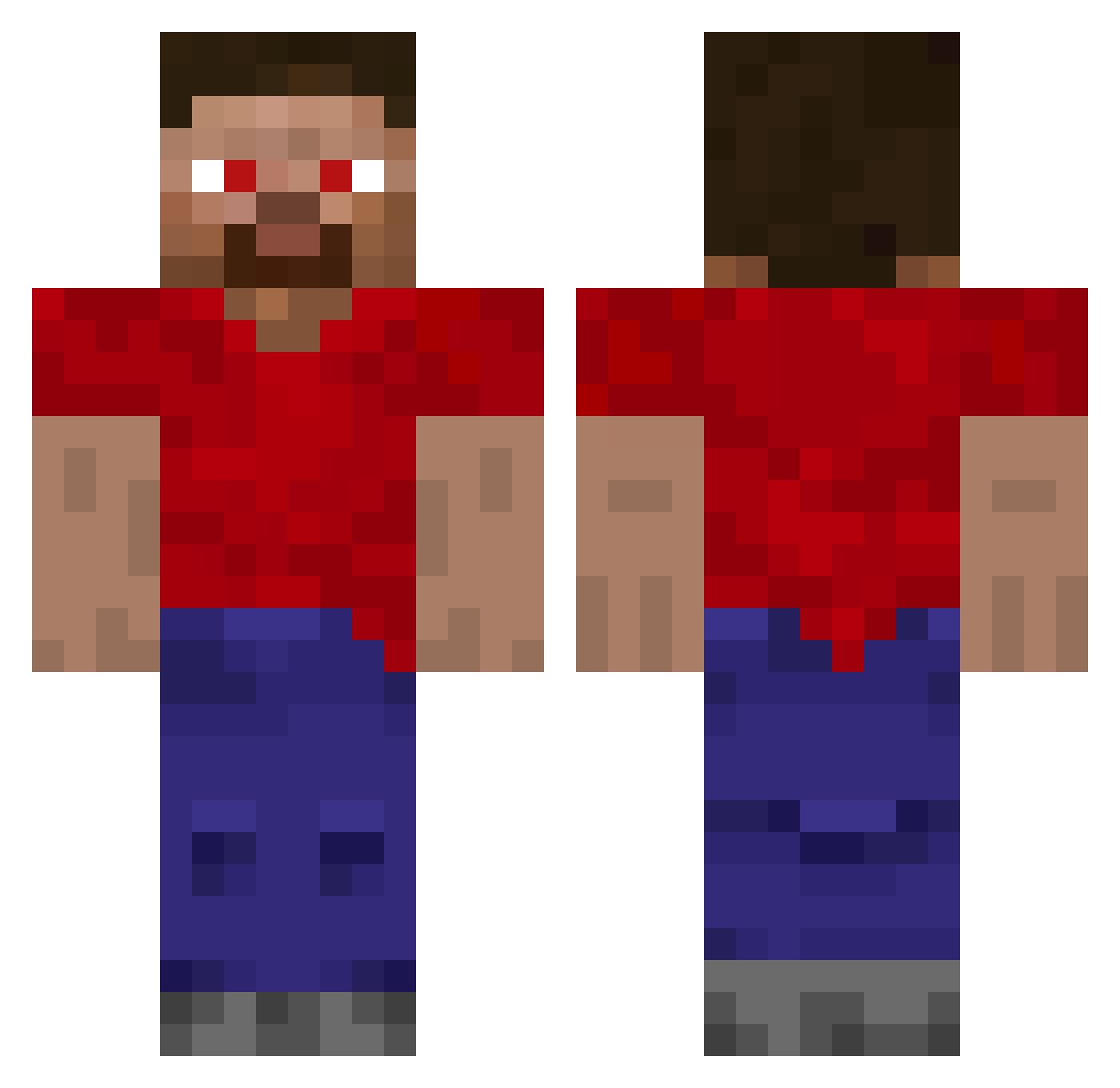 xDeafy Minecraft skin, front and back view