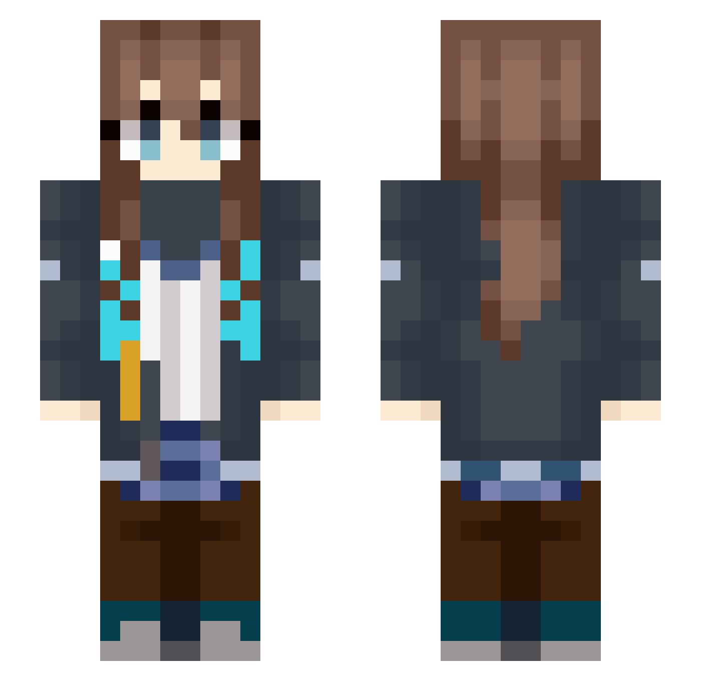balaclavka Minecraft skin, front and back view