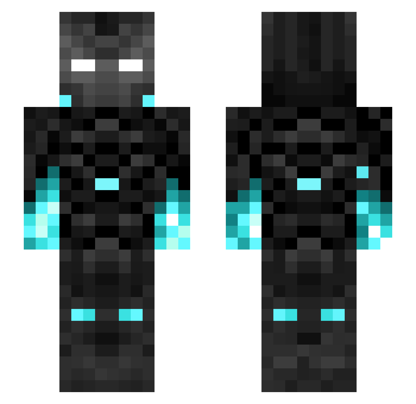 Xeddevil Minecraft skin, front and back view