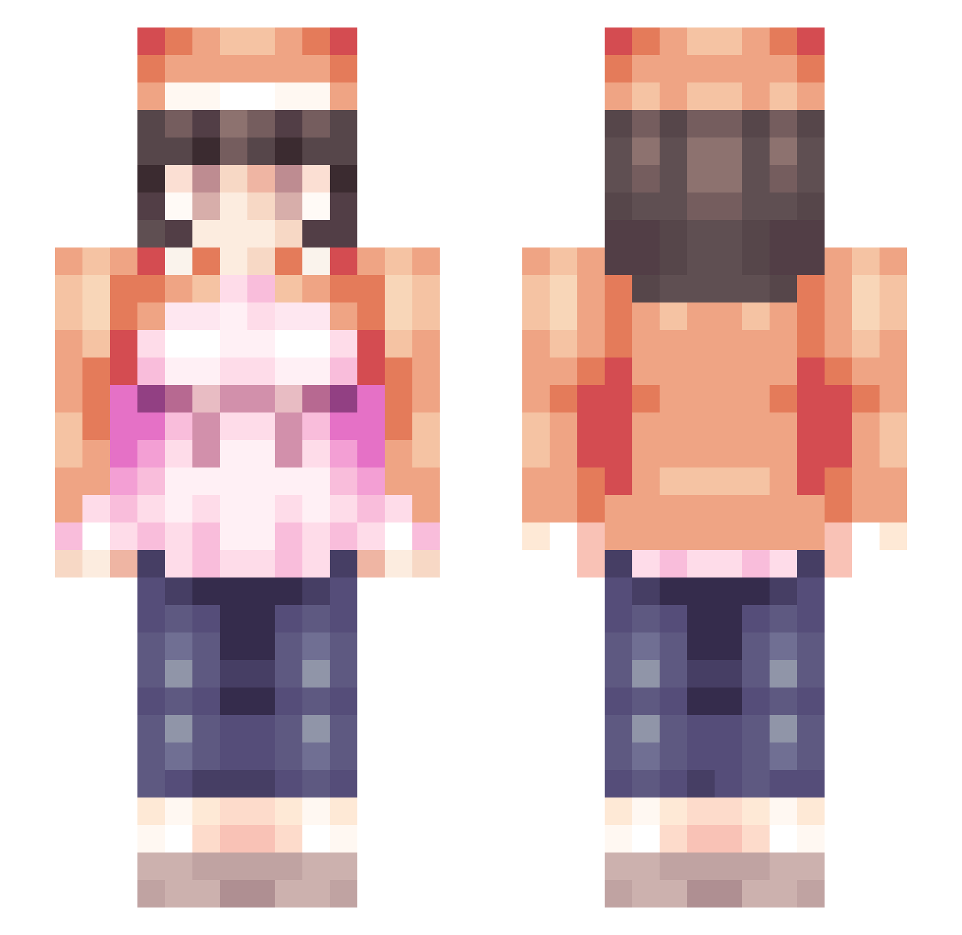 Tonttuz12 Minecraft skin, front and back view