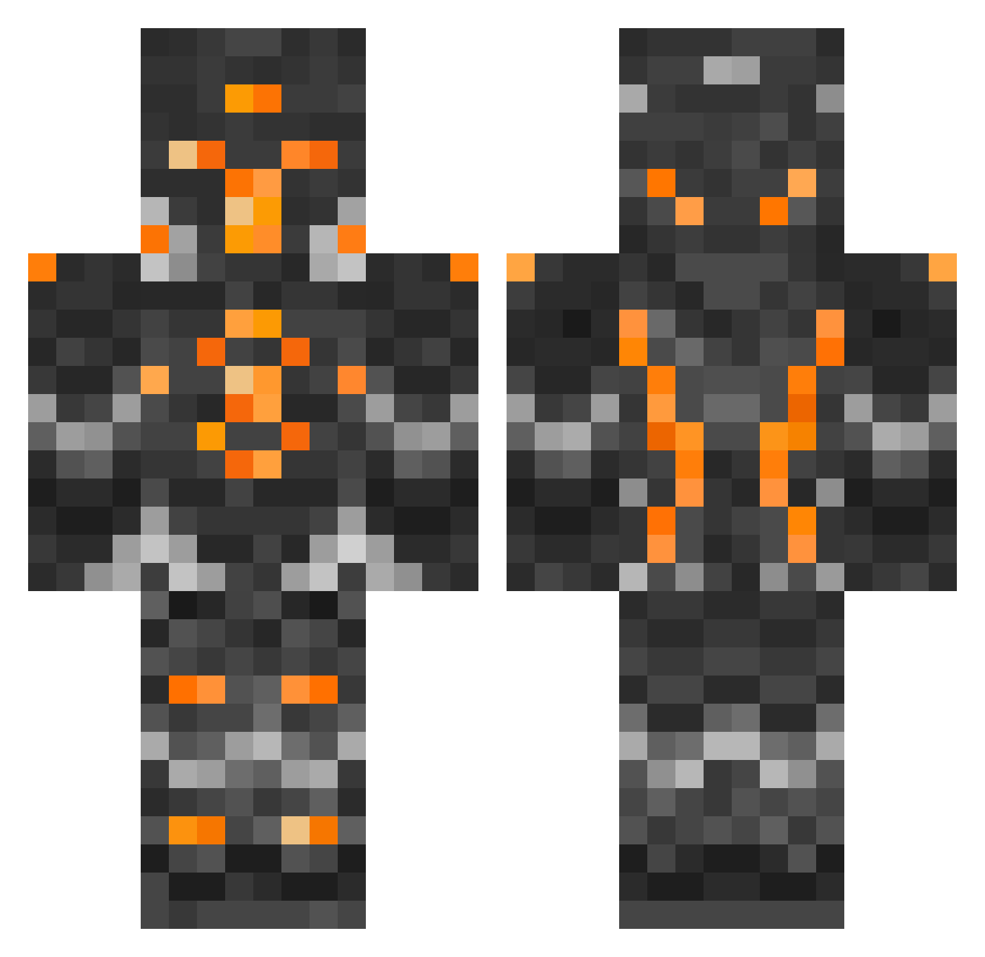 dr_hex_ Minecraft skin, front and back view