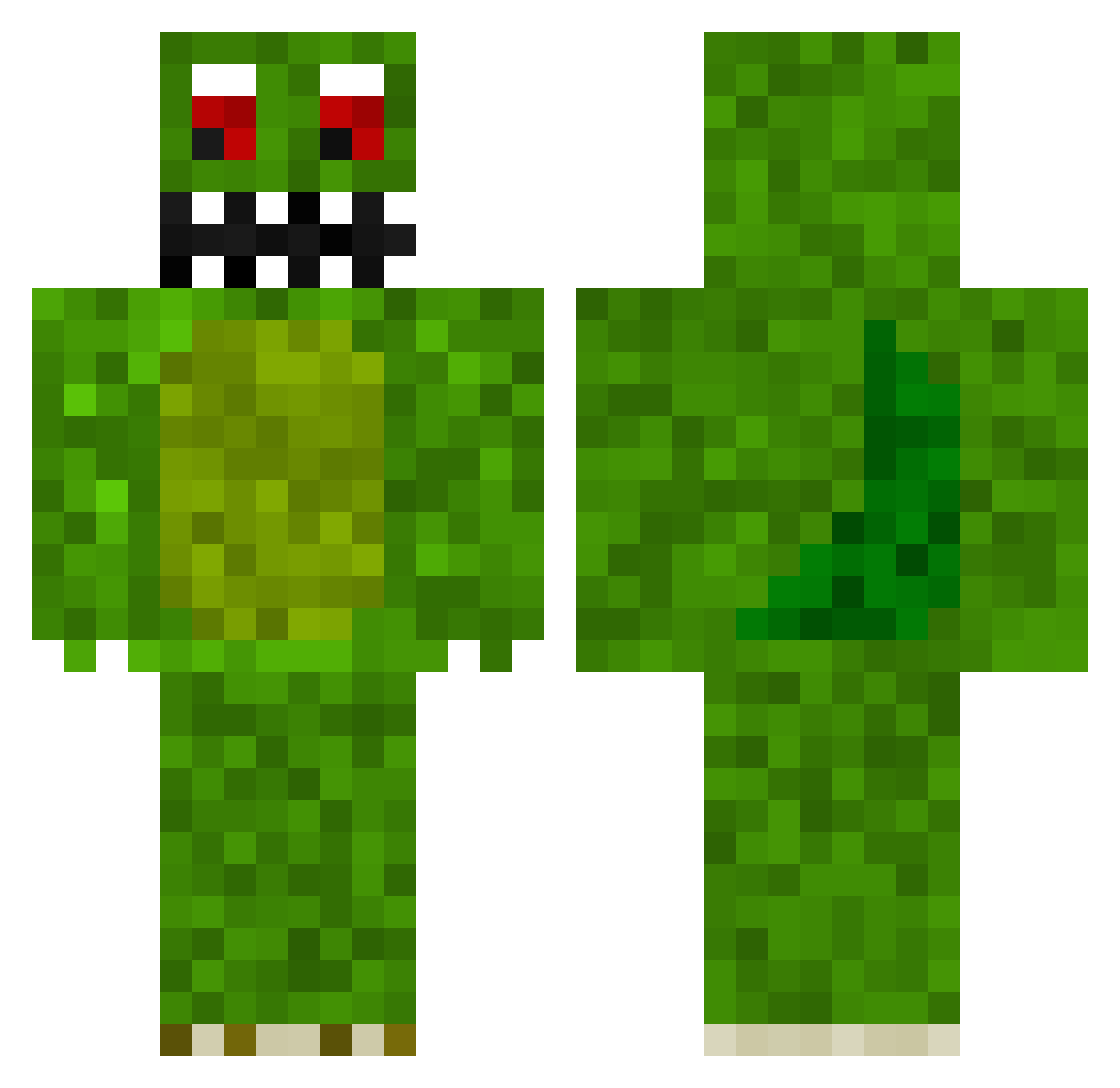 Uxx Minecraft skin, front and back view