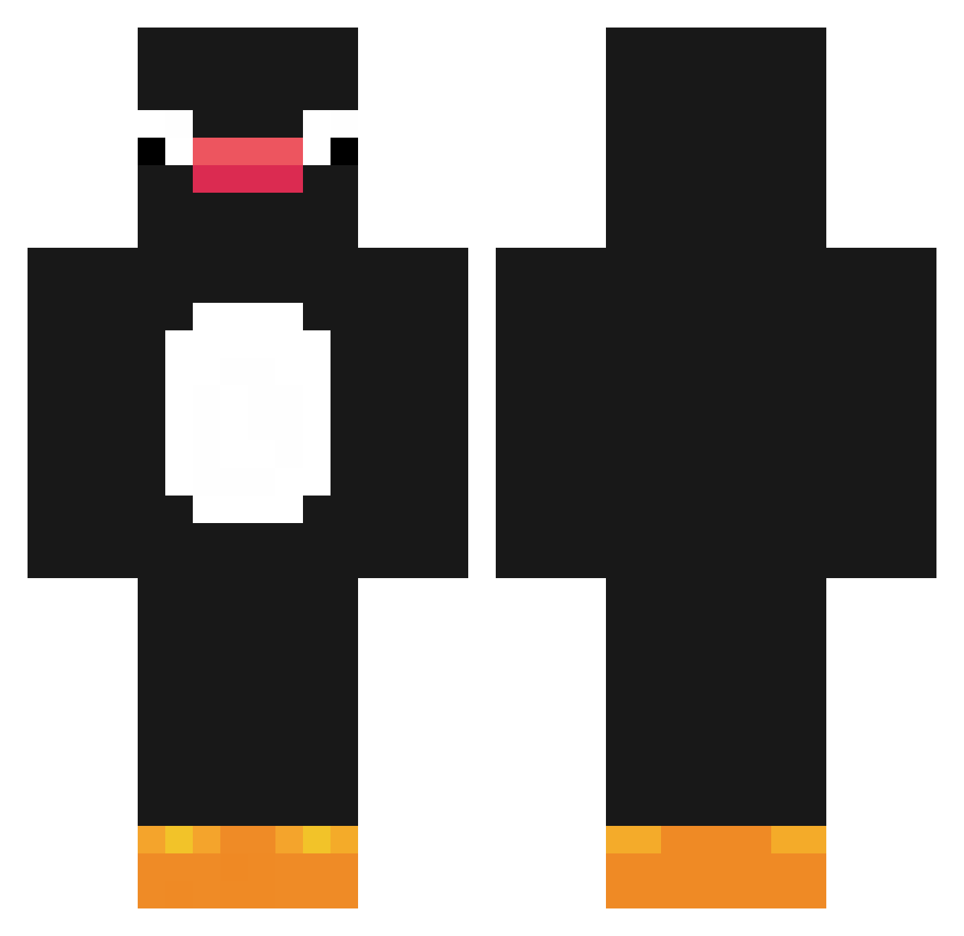 Dafisko Minecraft skin, front and back view