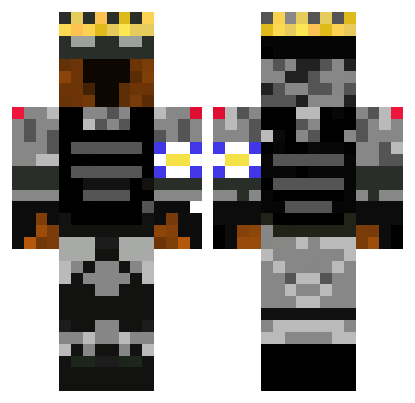 Pushedbuckle12 Minecraft skin, front and back view
