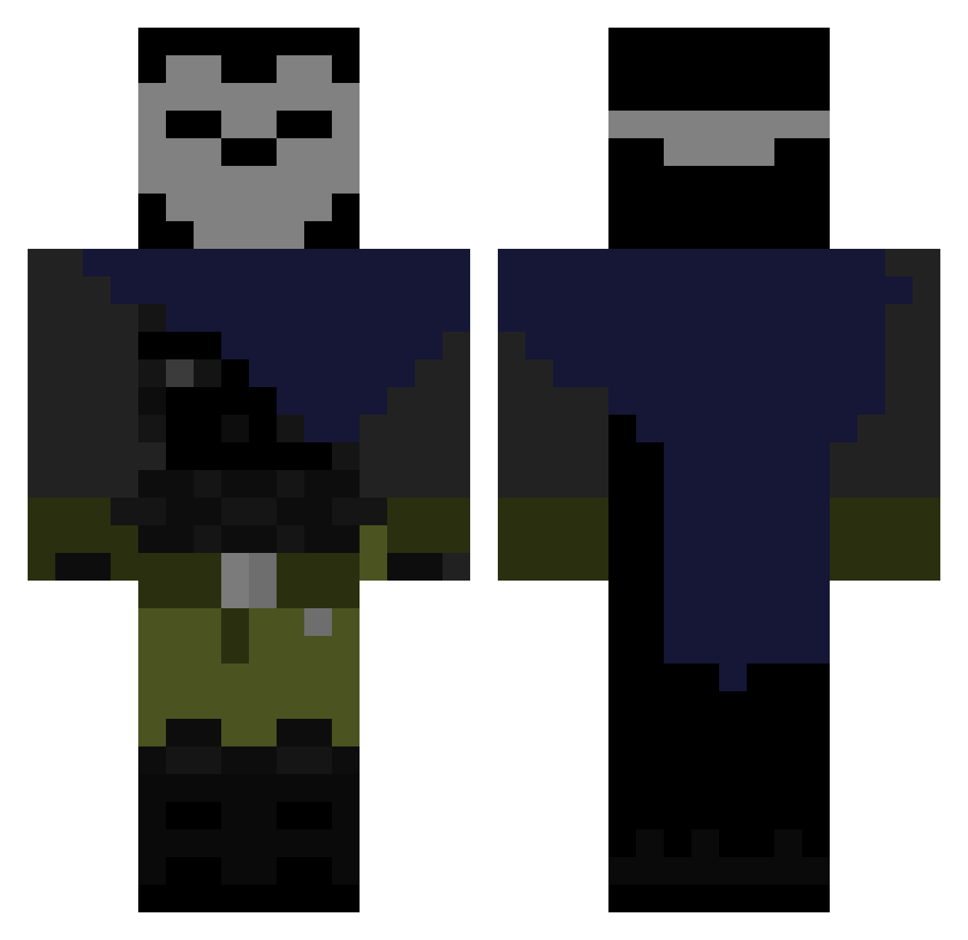 Loxing Minecraft skin, front and back view