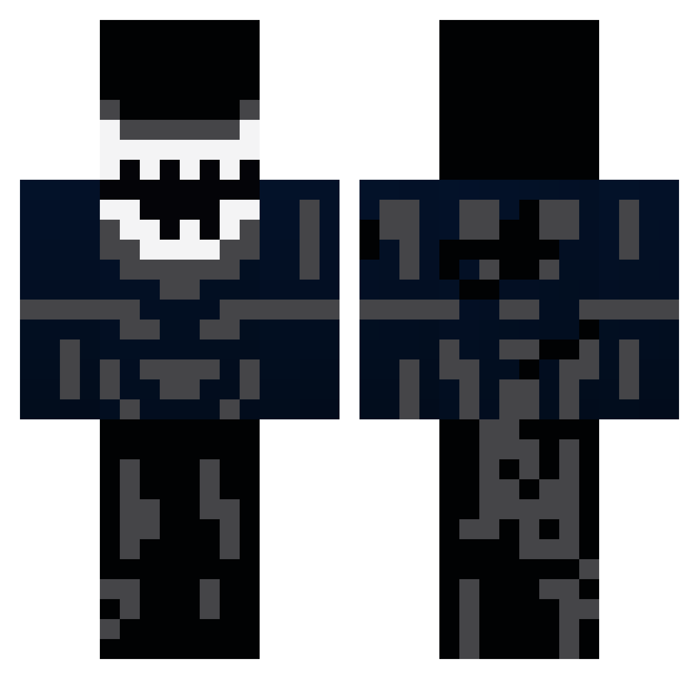 noobysuks Minecraft skin, front and back view