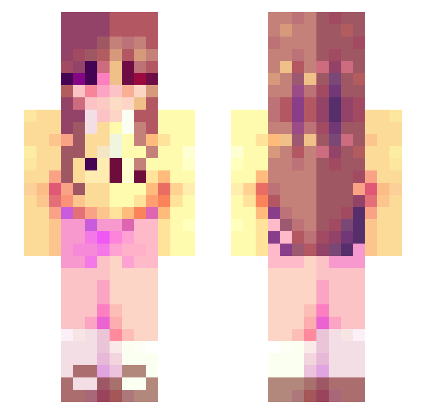 SoupeBacana Minecraft skin, front and back view