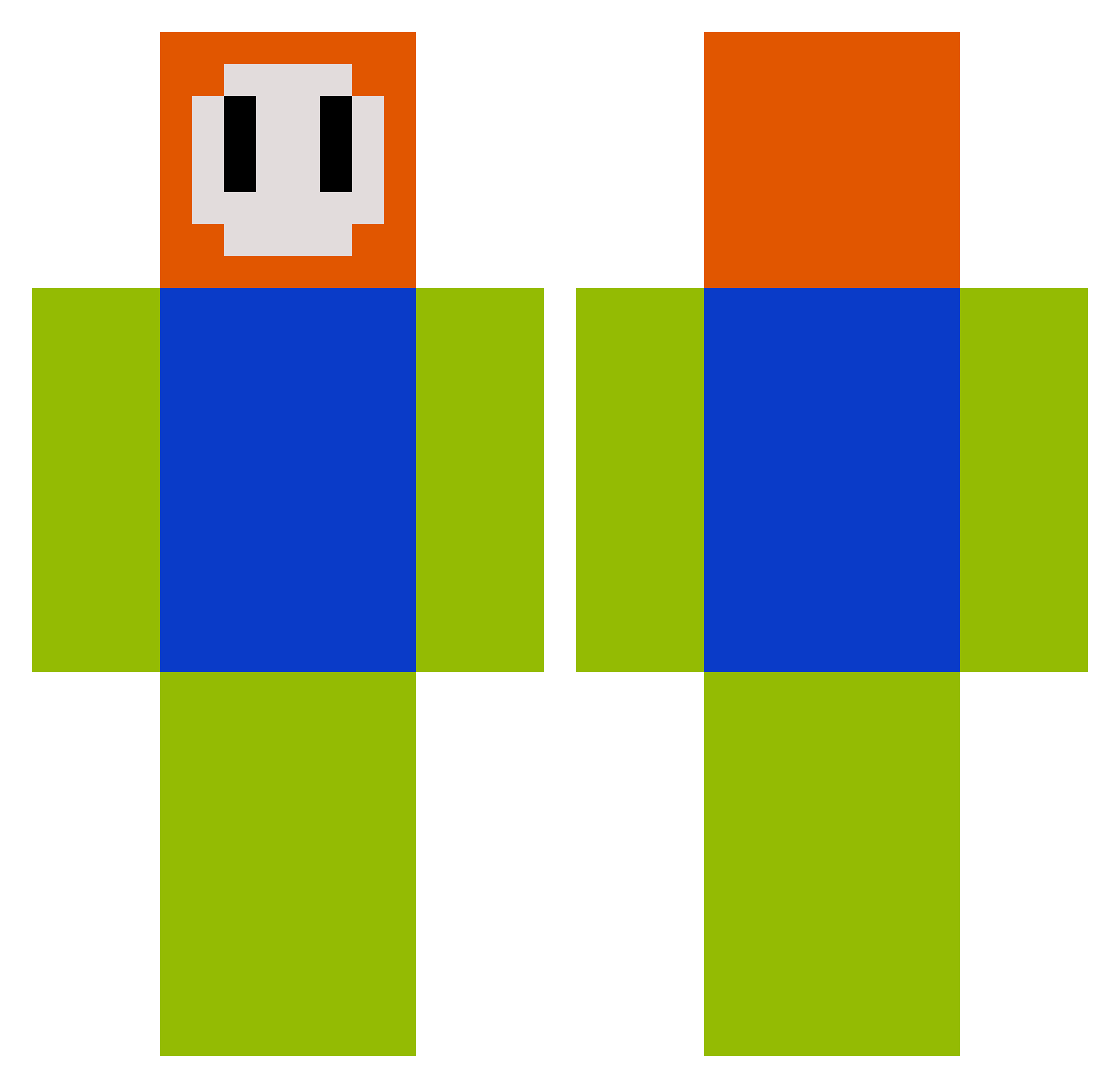 spookie5 Minecraft skin, front and back view