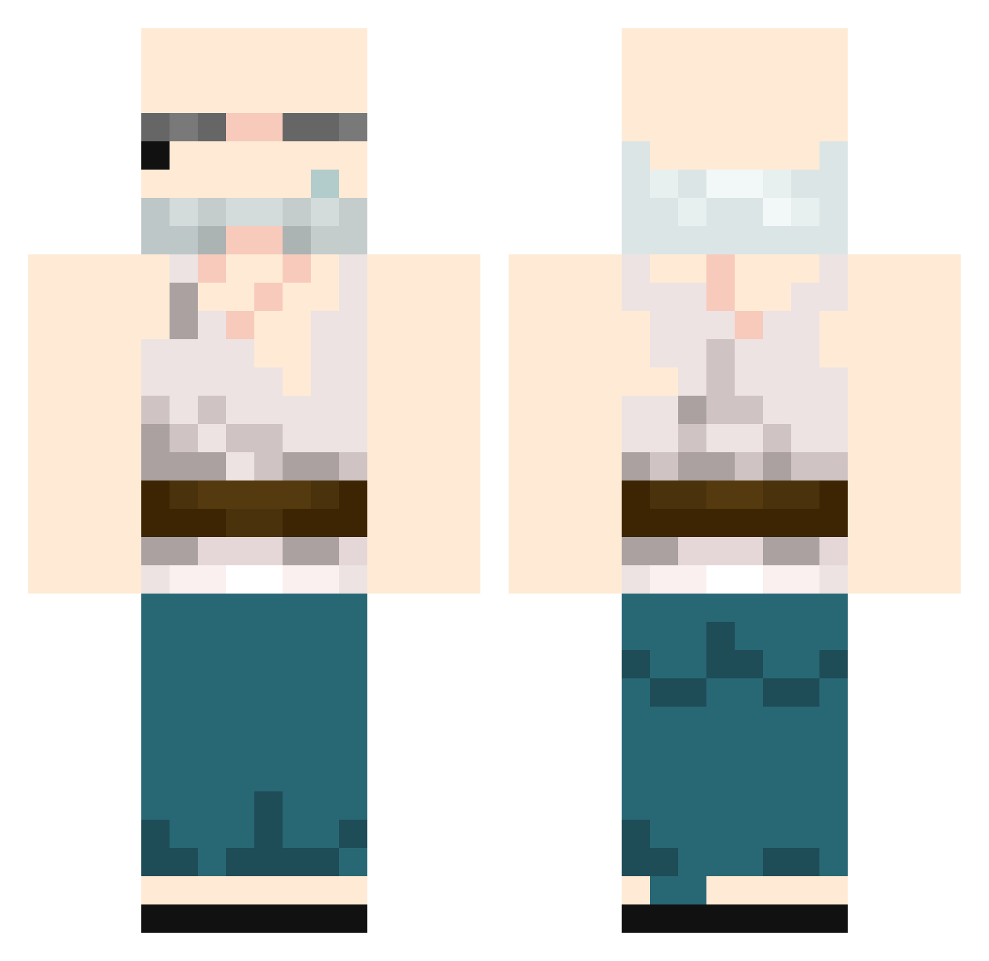 Jean_doll2 Minecraft skin, front and back view
