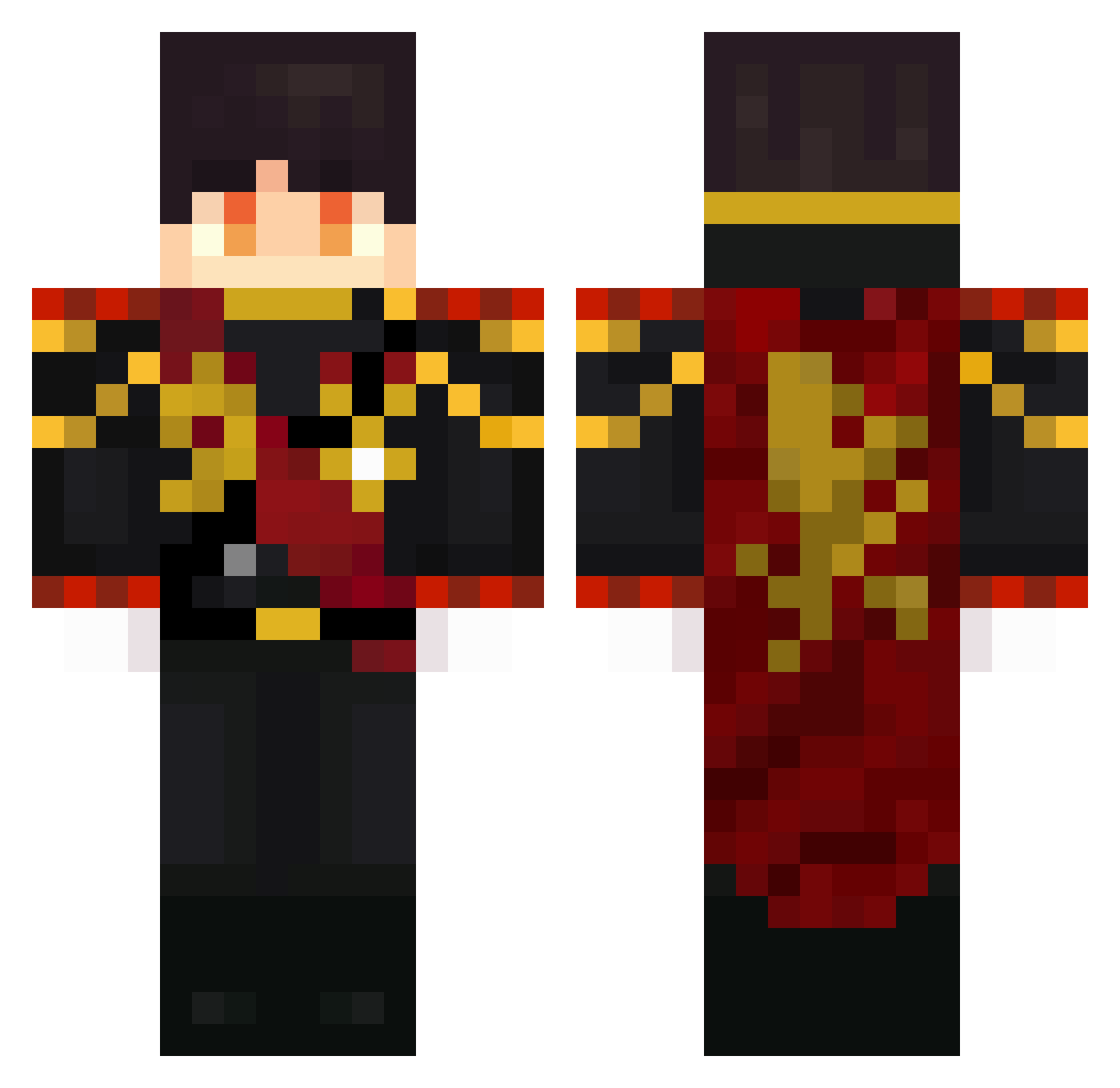 Pandito2 Minecraft skin, front and back view