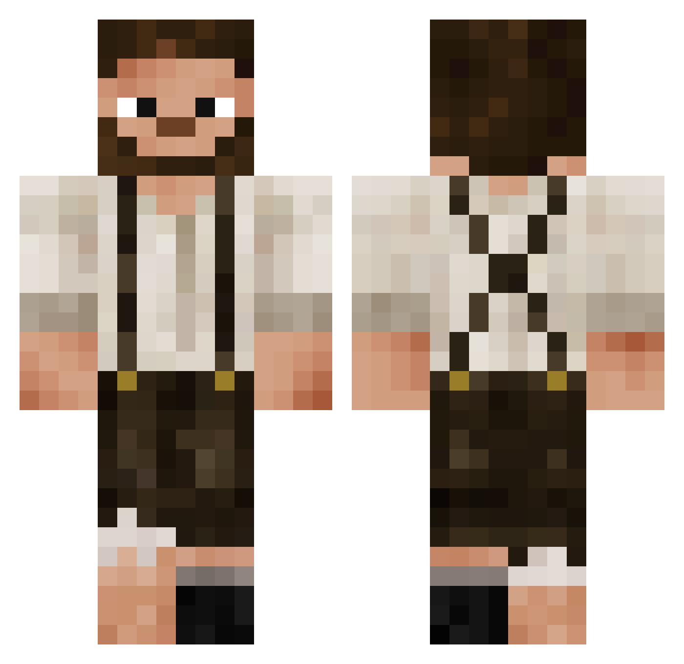 Brever Minecraft skin, front and back view