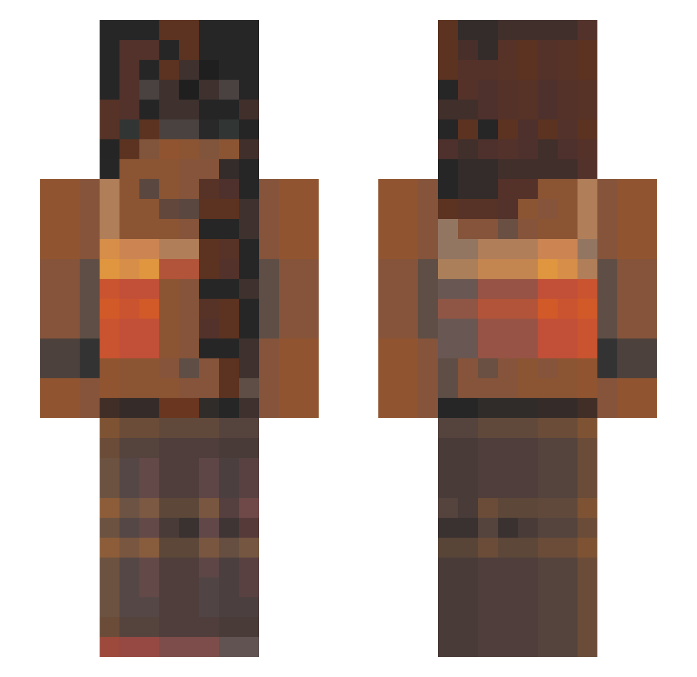 gloobed Minecraft skin, front and back view