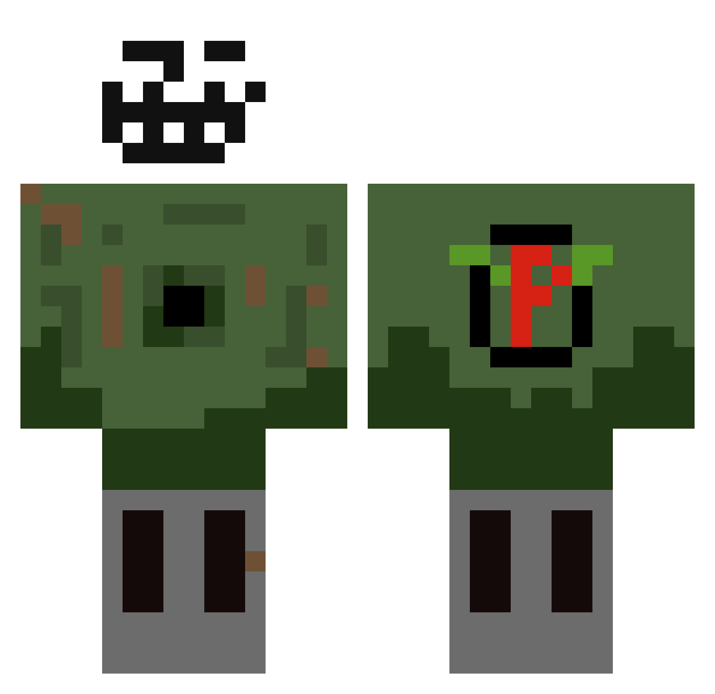 PotatoDude707 Minecraft skin, front and back view