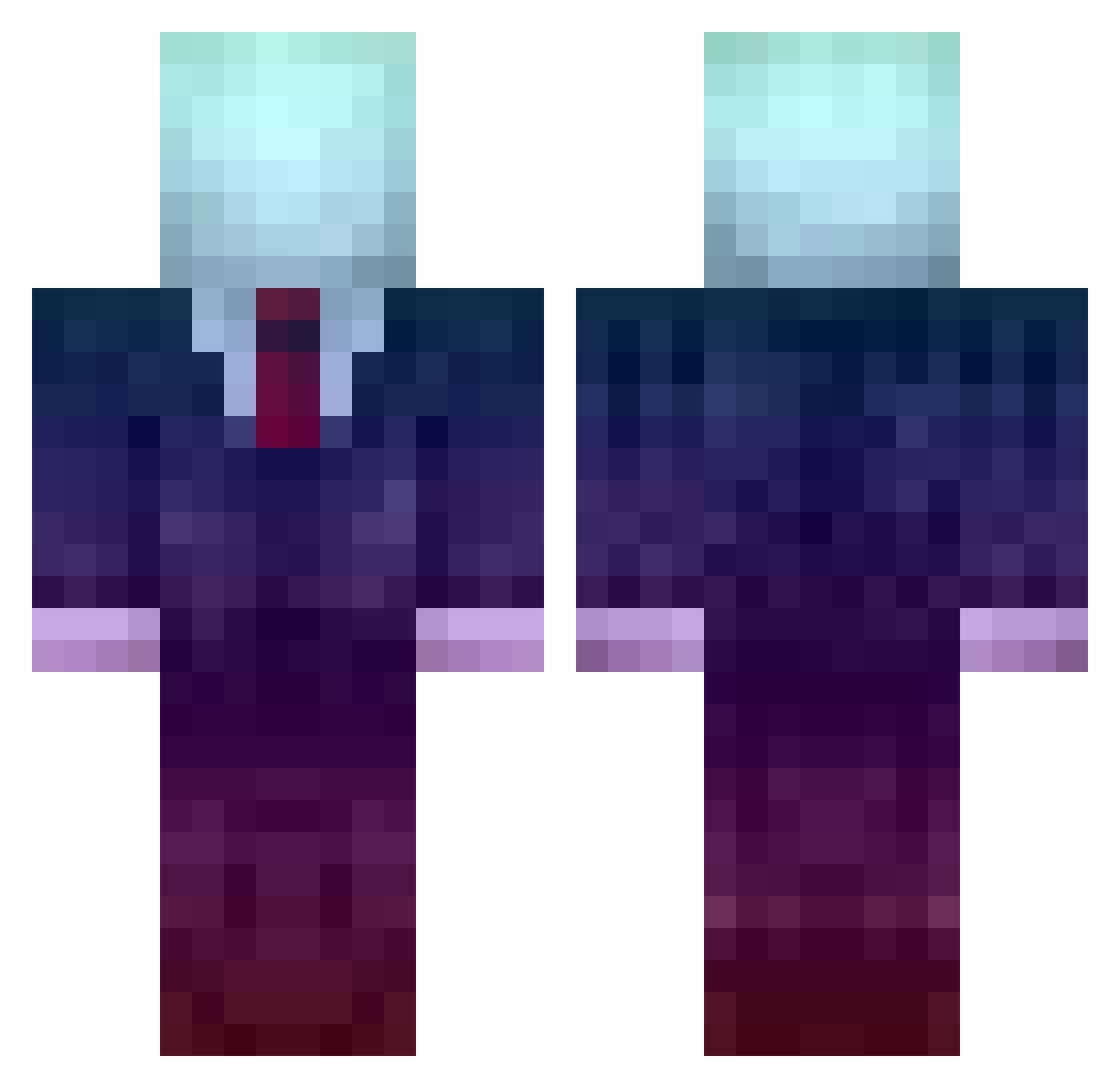 Bankyy Minecraft skin, front and back view