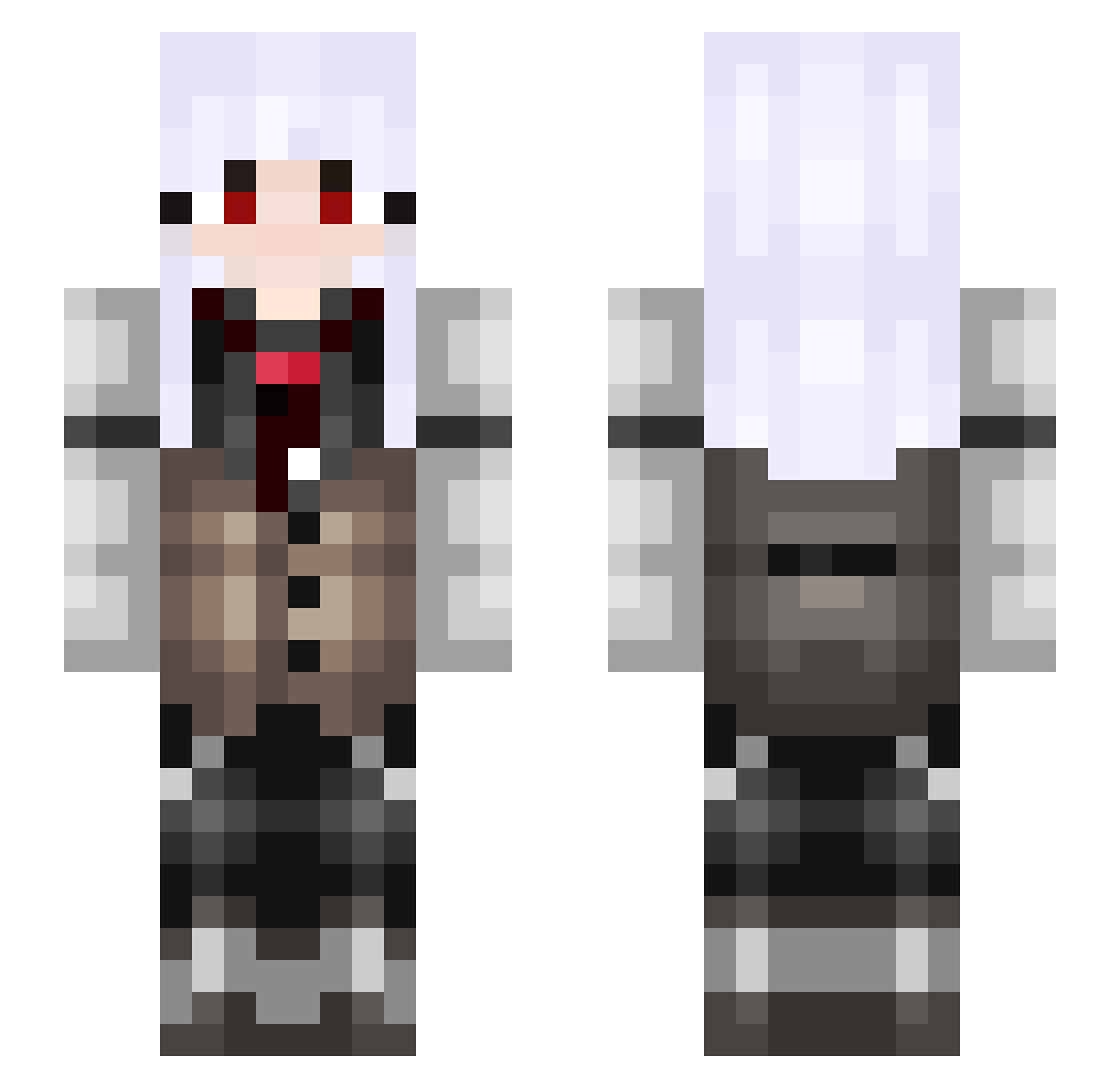 Syauri Minecraft skin, front and back view