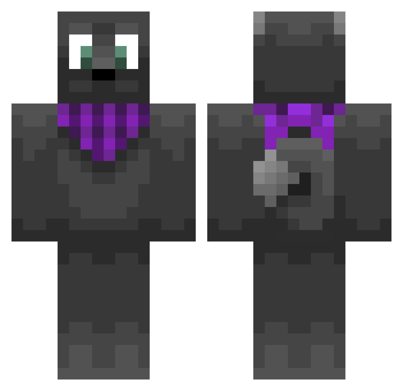 Utilize Minecraft skin, front and back view