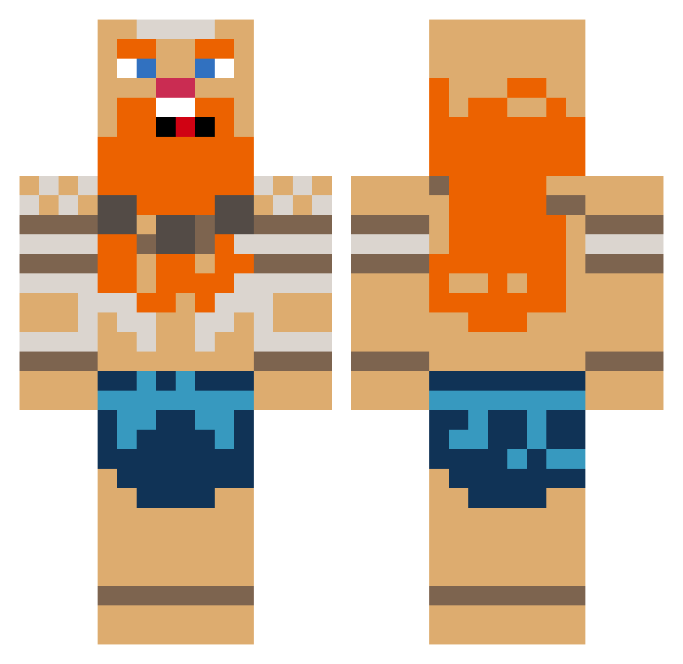 XY857 Minecraft skin, front and back view