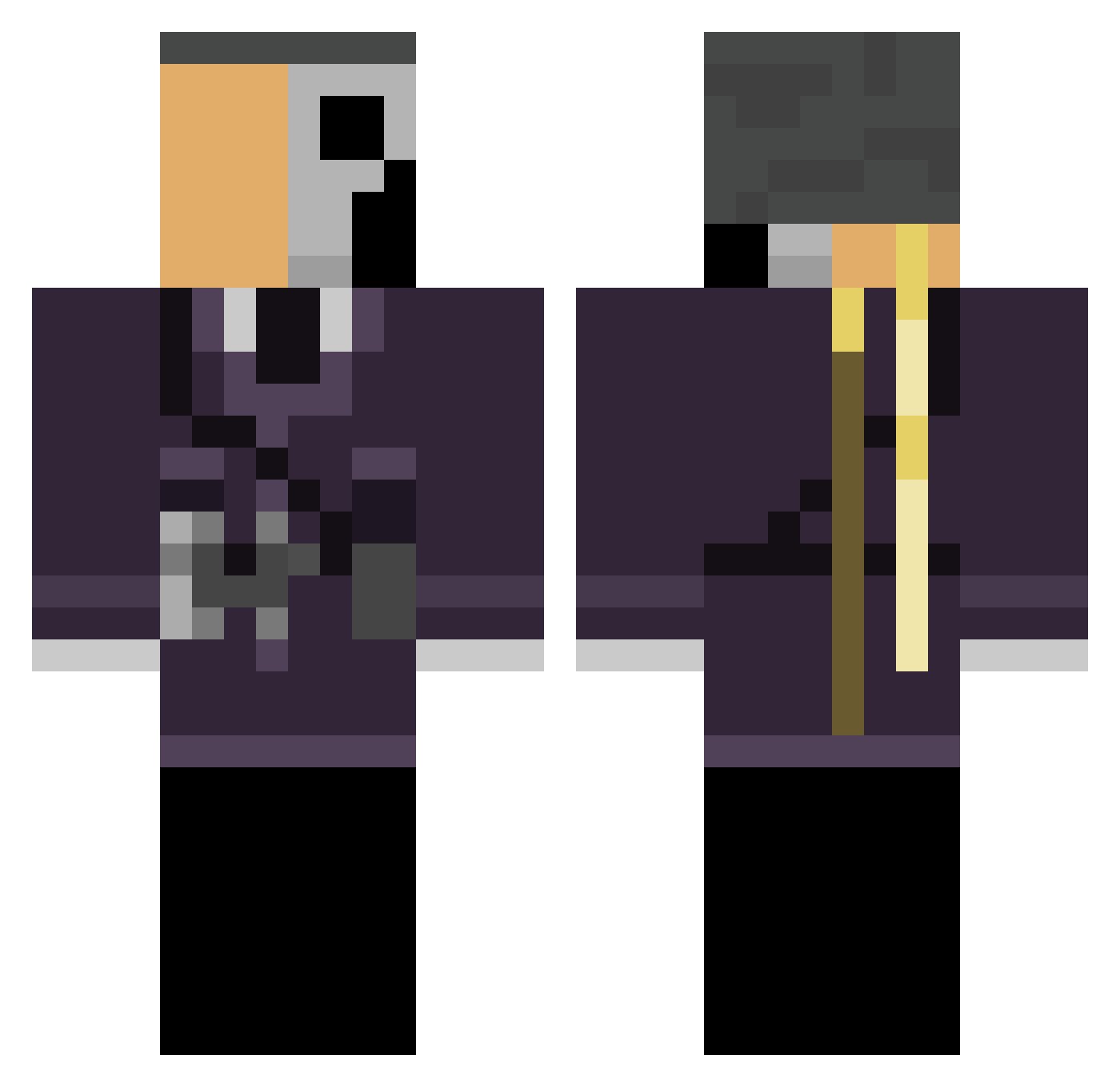 Main_Charact3r Minecraft skin, front and back view