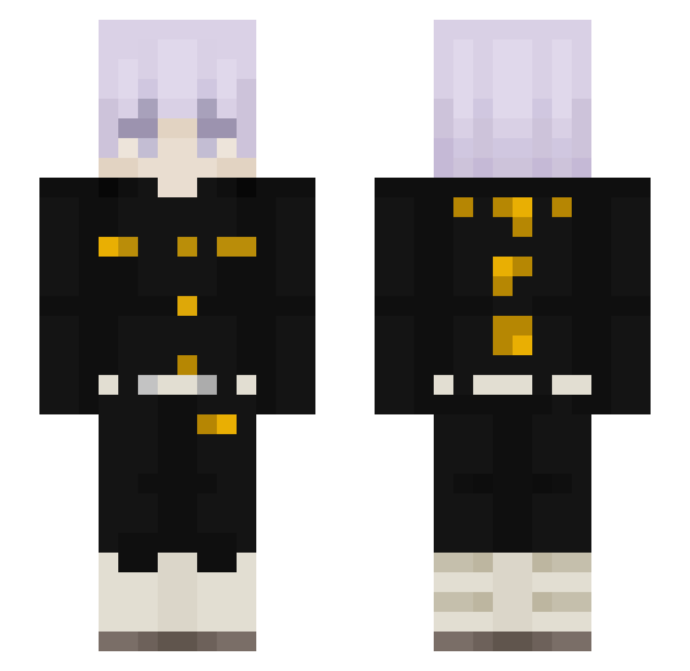Raxen16 Minecraft skin, front and back view