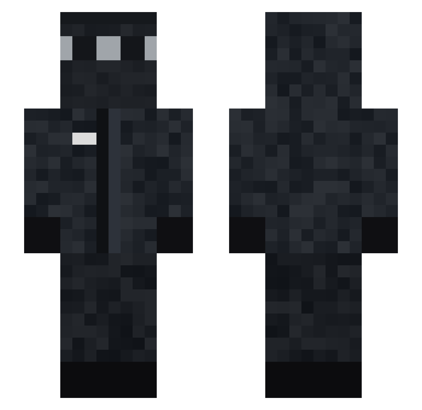Arvex1 Minecraft skin, front and back view