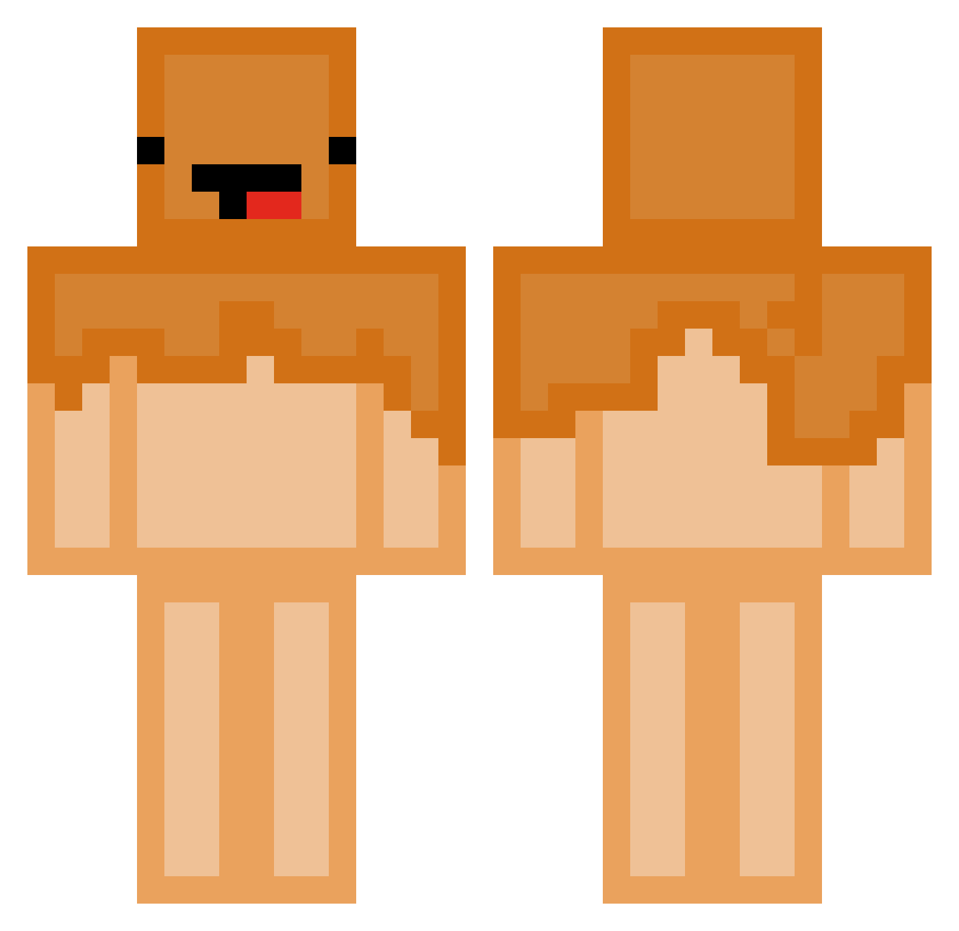 saltyworms Minecraft skin, front and back view