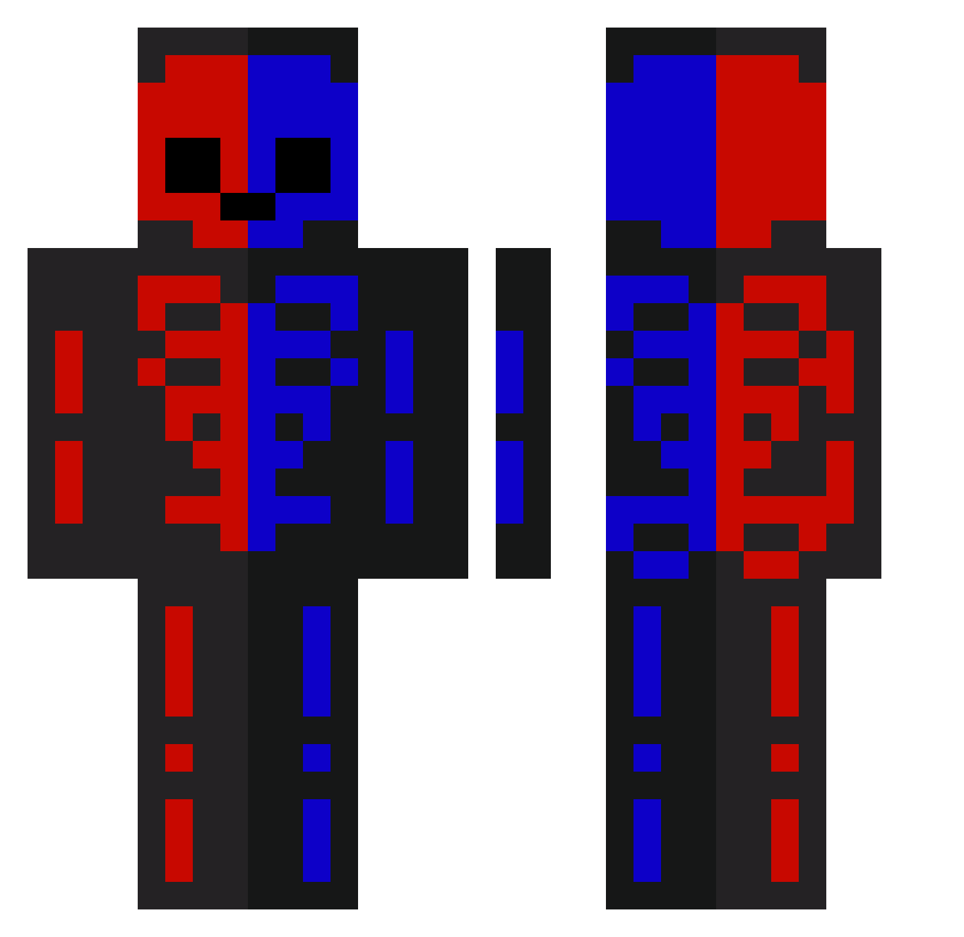 PumpkinChance Minecraft skin, front and back view