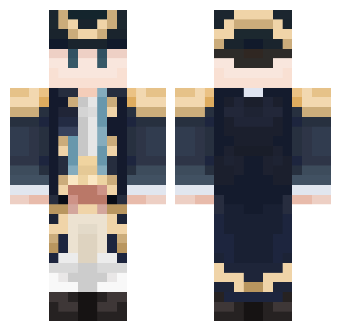 Whyte_Choco Minecraft skin, front and back view