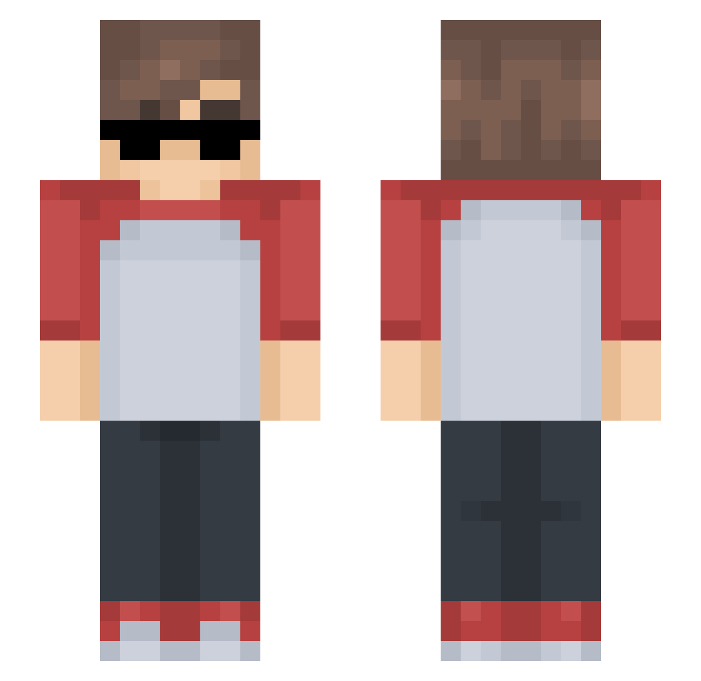Wakko274 Minecraft skin, front and back view