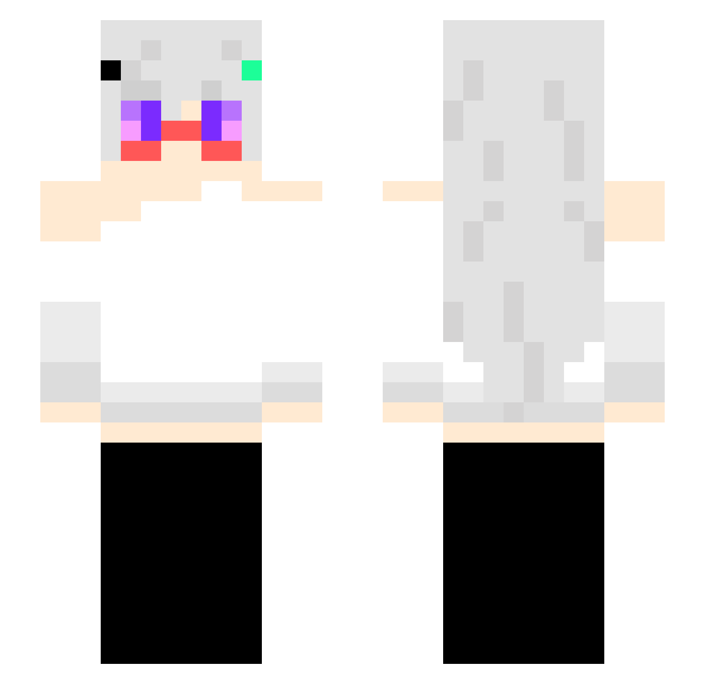 Ararakiclc Minecraft skin, front and back view