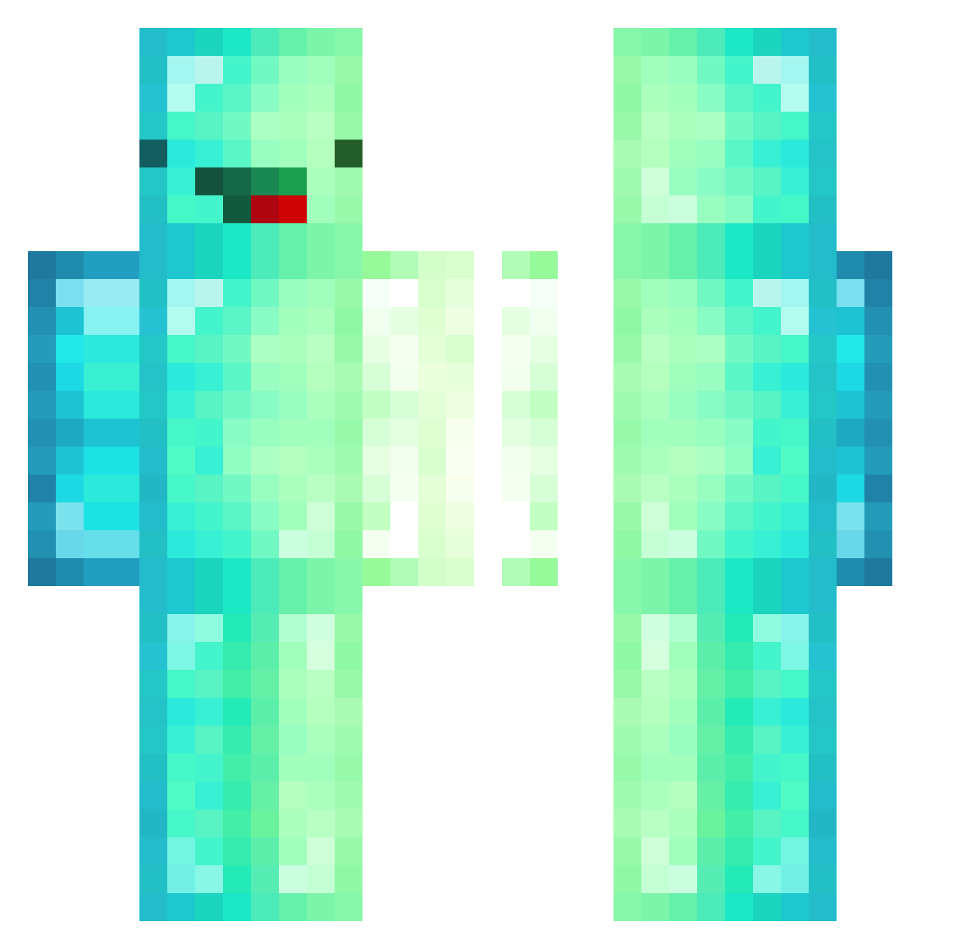 nahilis Minecraft skin, front and back view