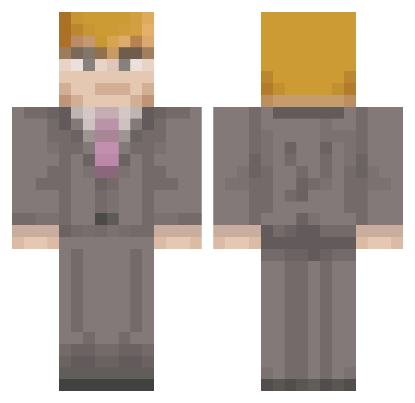 FREEKYNUTYUNGBUL Minecraft skin, front and back view